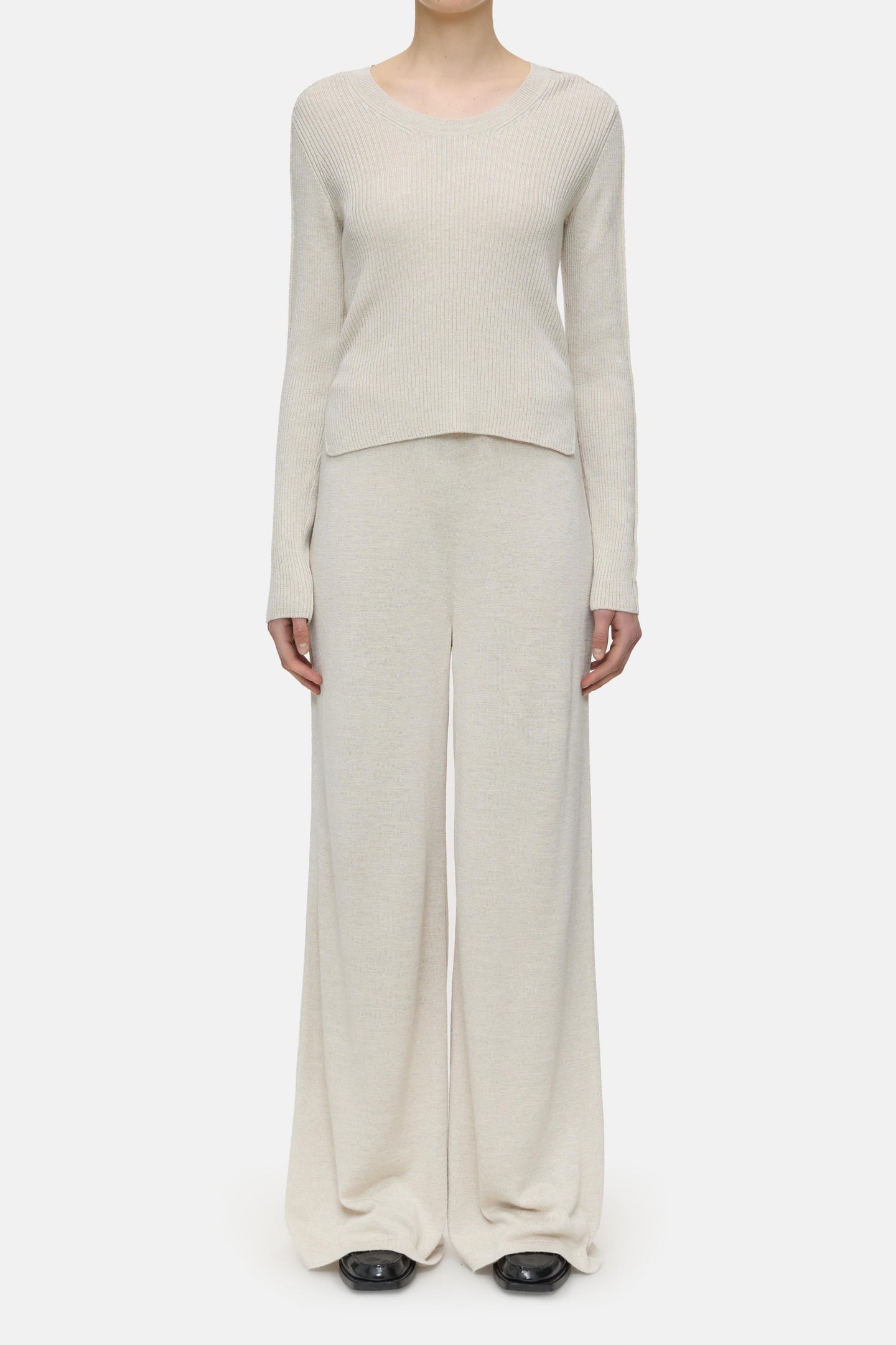 SCOOP NECK LONGSLEEVE KNITS SABBIA BEIGE 2