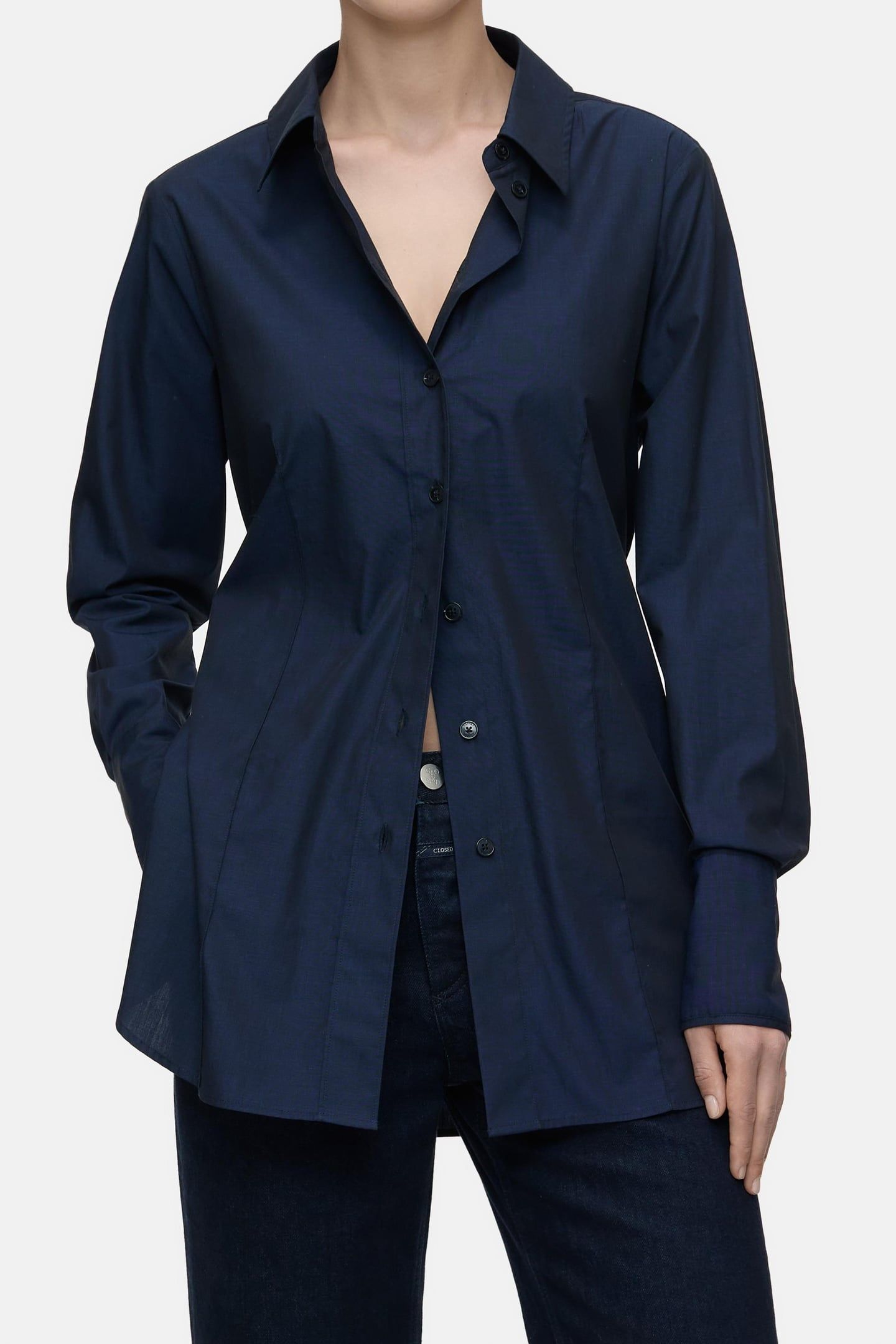 ELONGATED SHIRT SPACE BLUE 2