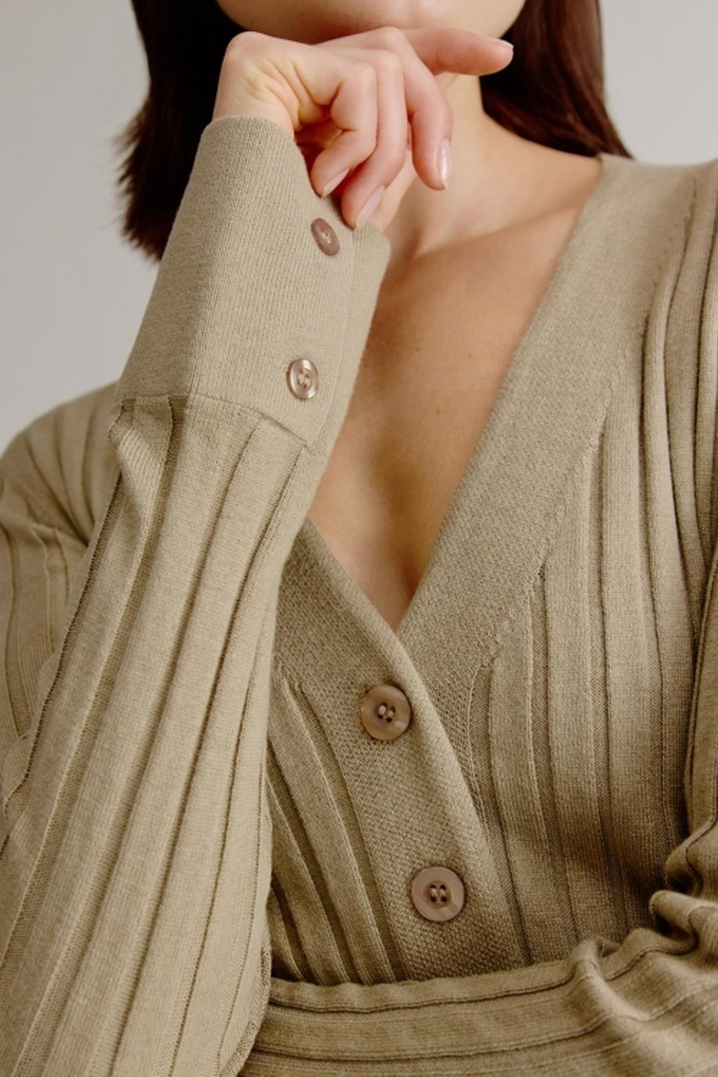 LIEVE CARDIGAN LIGHT KHAKI 3