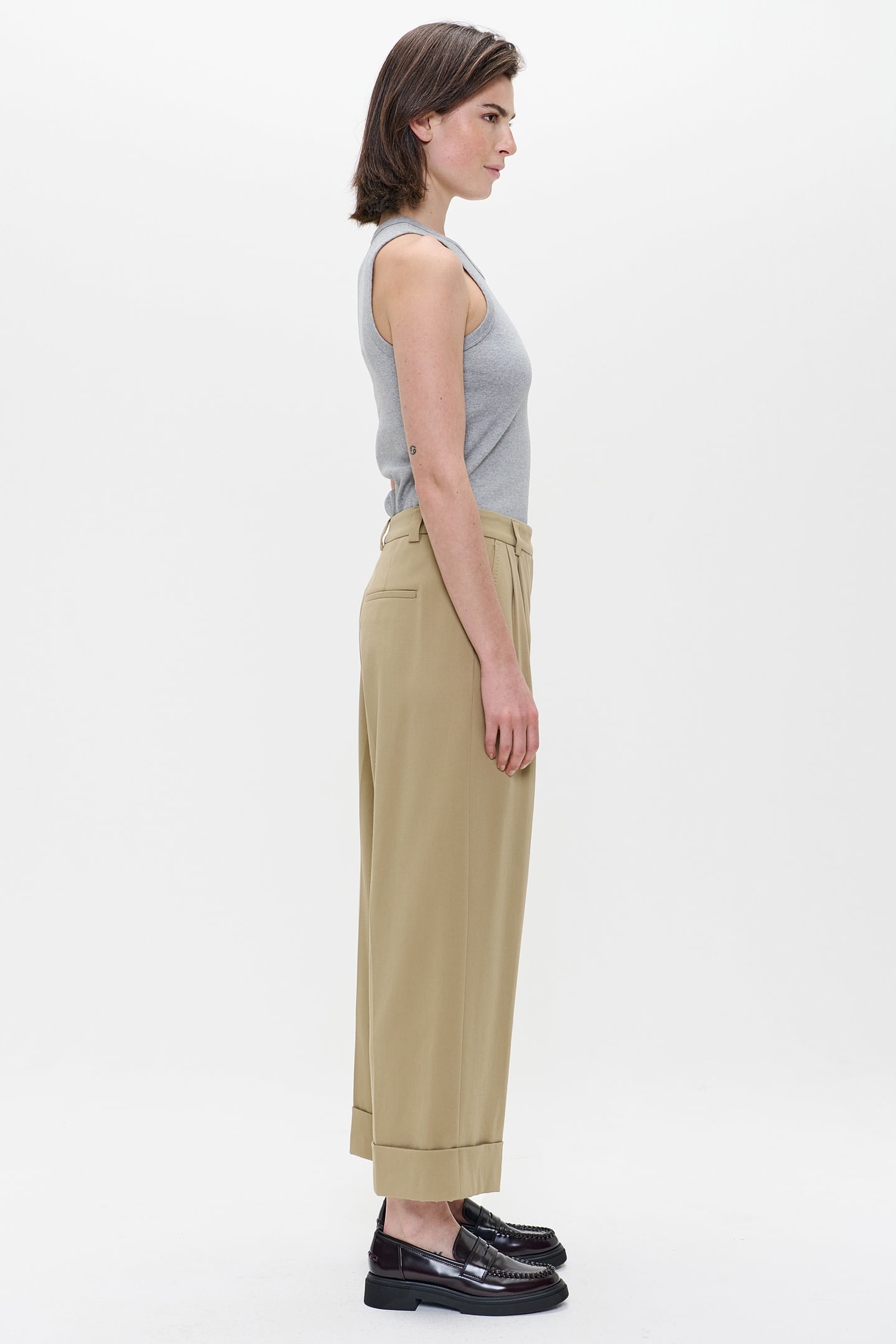 TWILL STRAIGHT PANTS STRAW 3