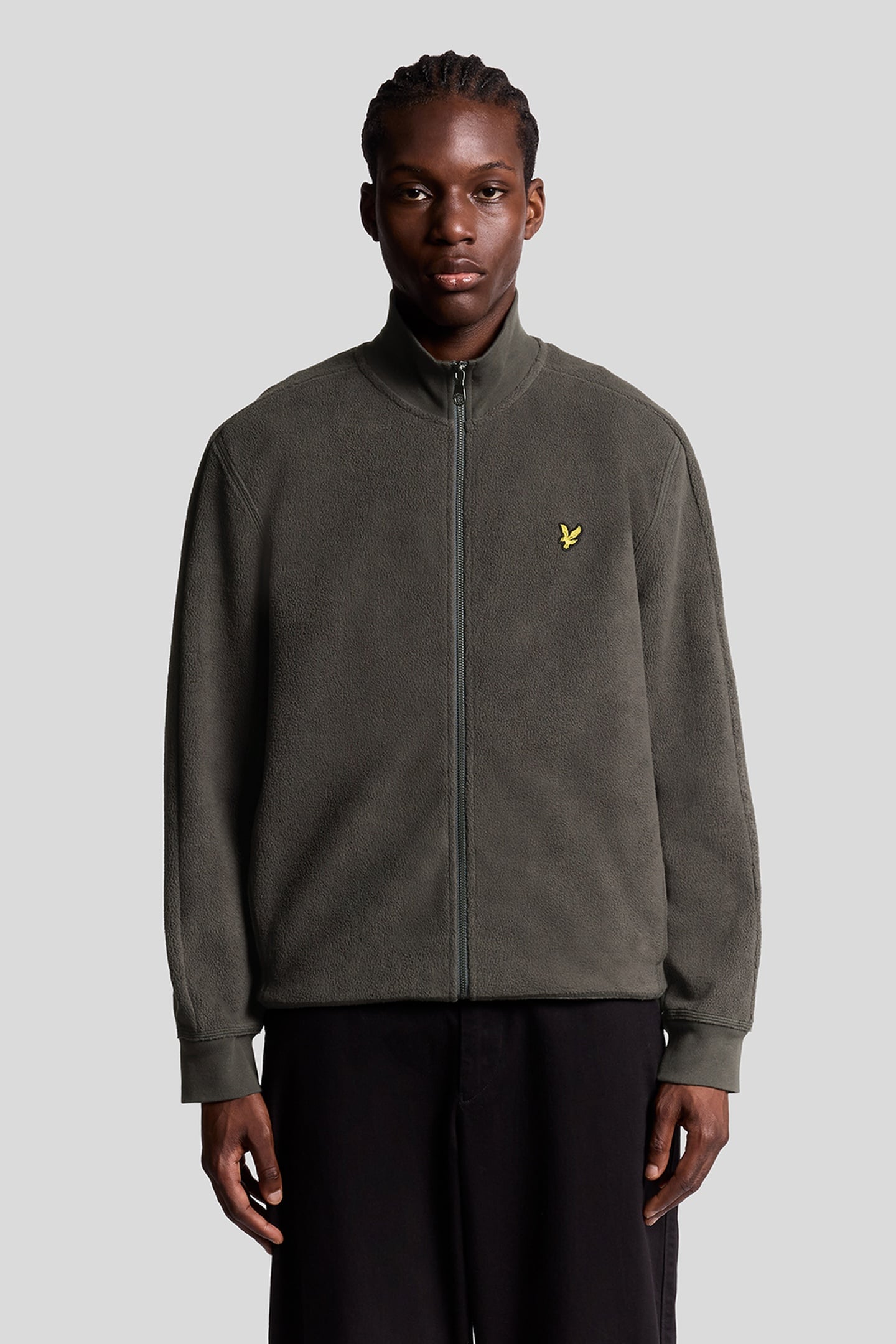 POLAR FLEECE TRACK JACKET CHARCOAL MARL 1