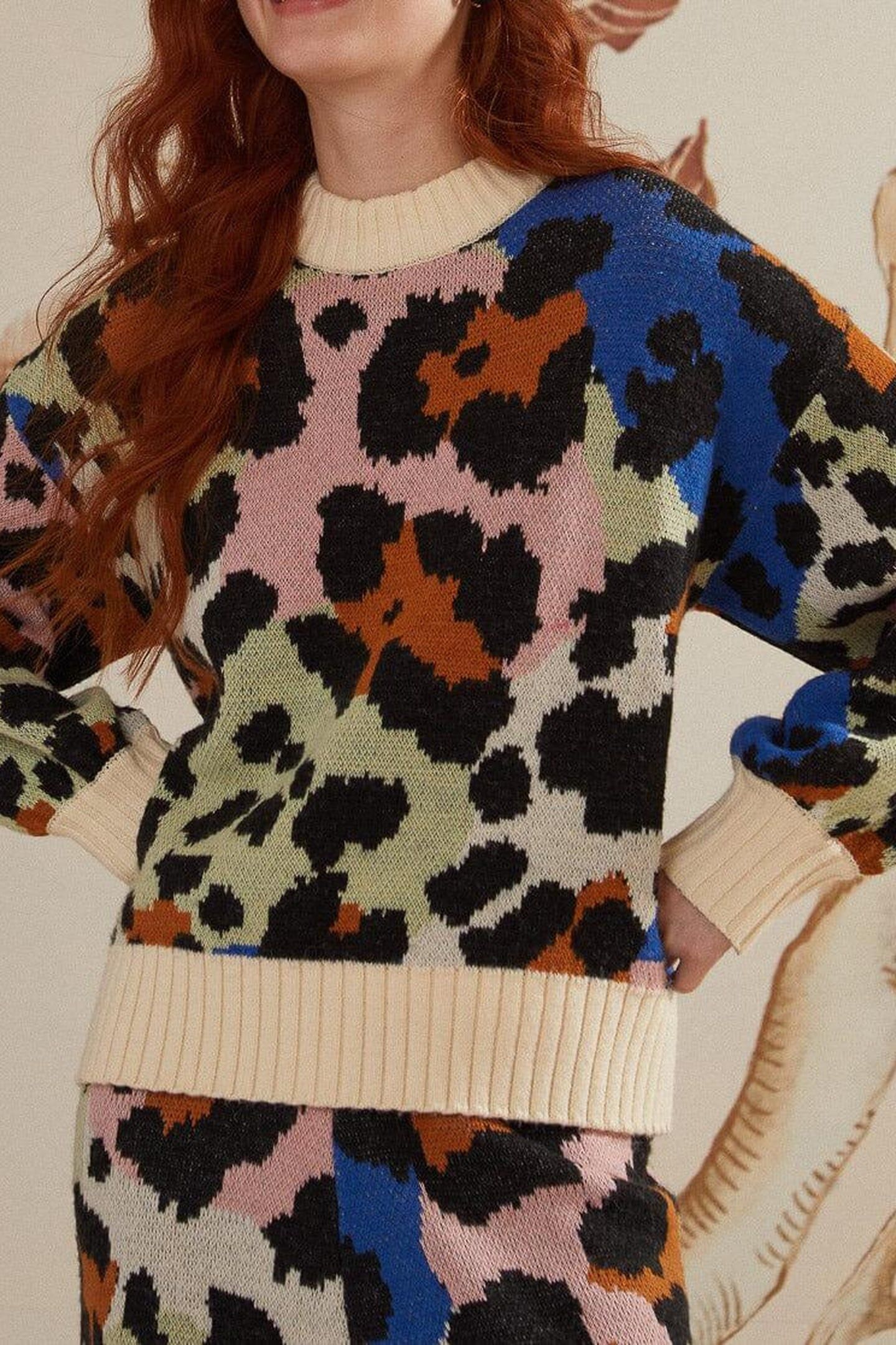 COLORFUL LEOPARD KNIT SWEATER 3