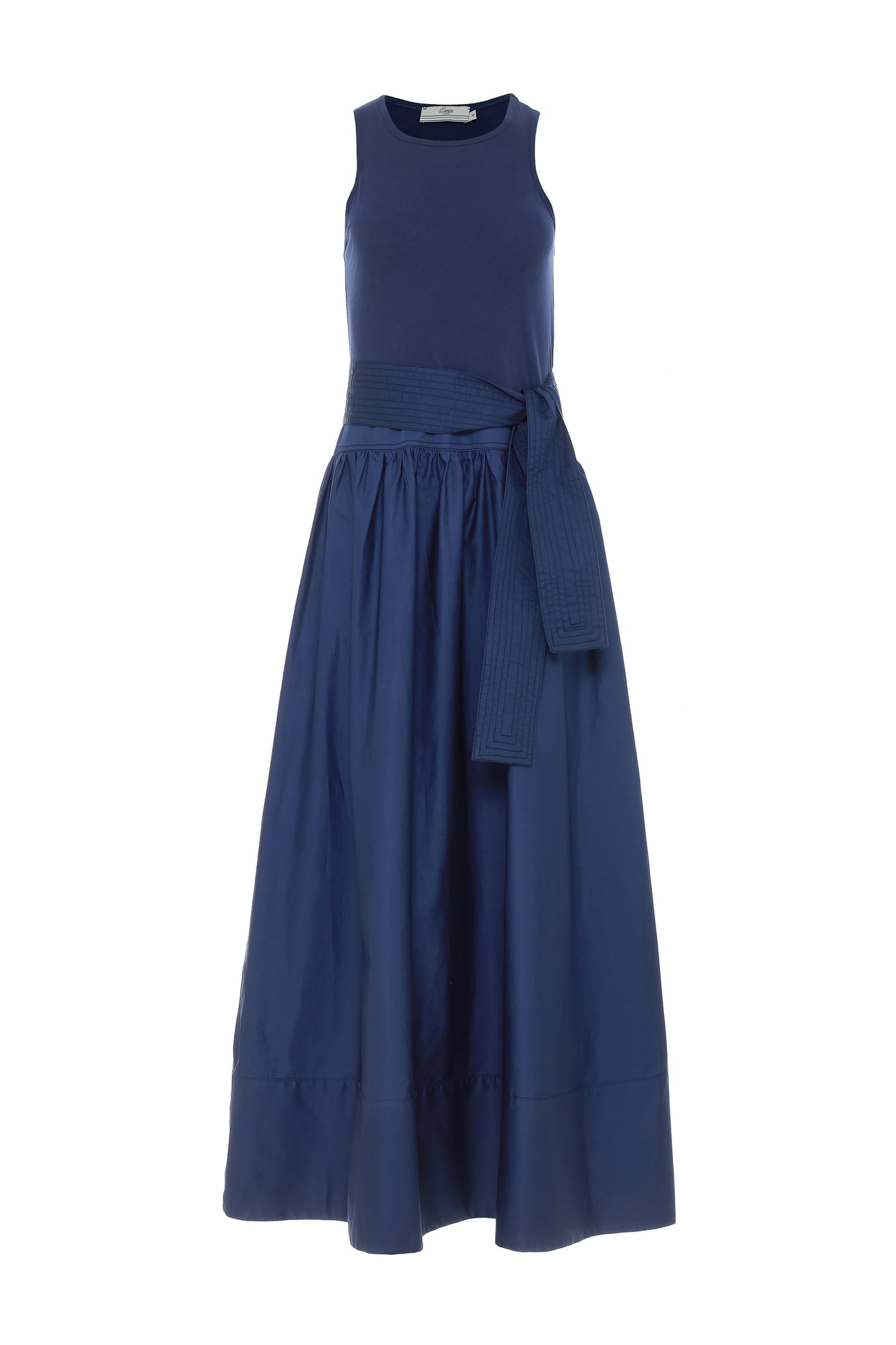 LIVELY LONG DRESS POPLIN WITH BELT NAVY 3