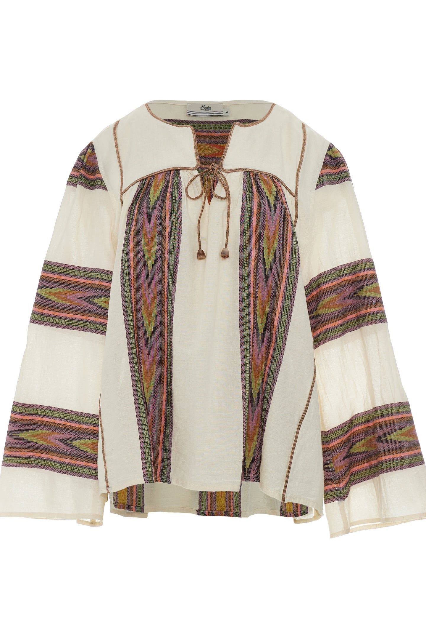SYMMETRY BLOUSE JACQUARD PINK GREEN 2