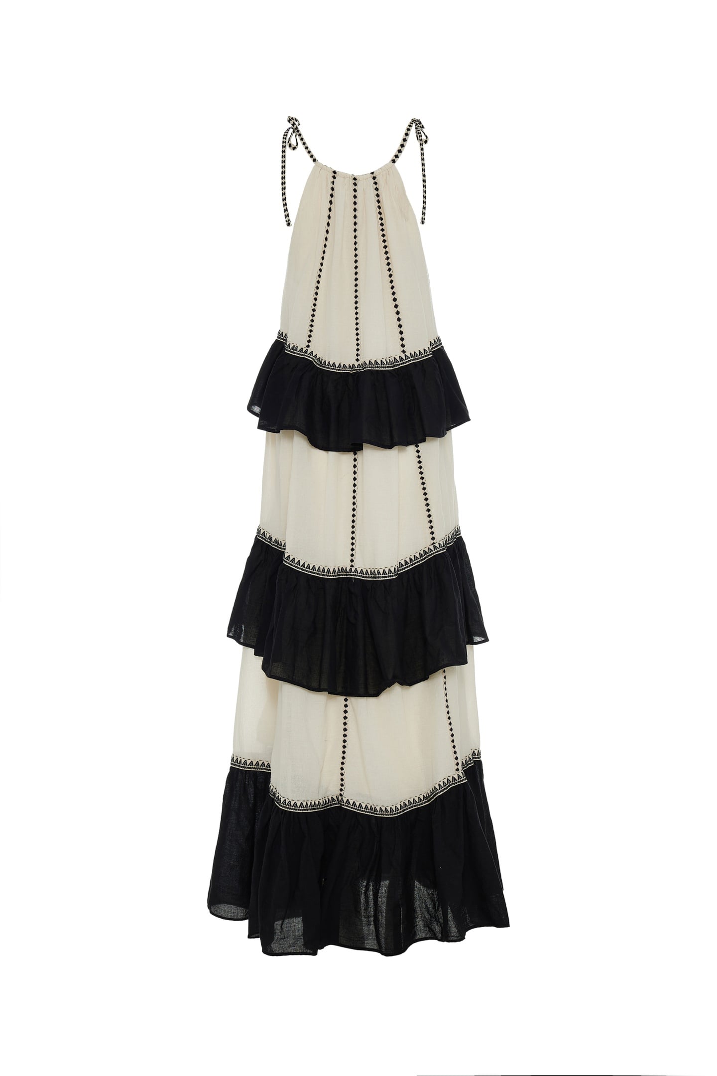 KLEIO LONG DRESS GAZE BLACK OFFWH 3