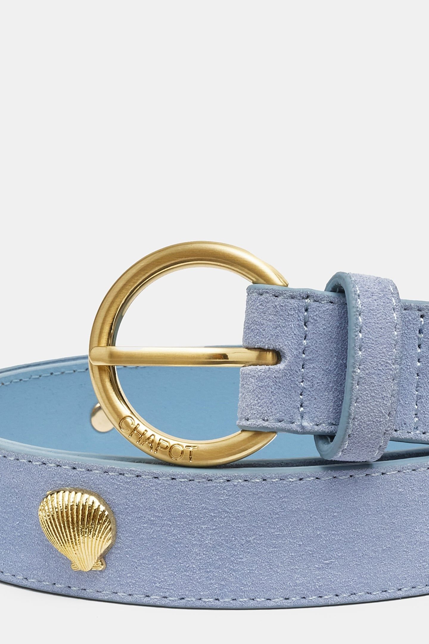 STUDDED SHELL BELT POOL BLUE 3