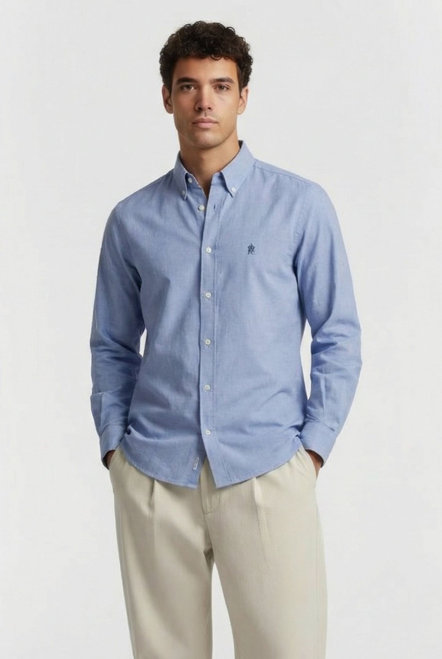 OXFORD LONG SLEEVE SHIRT SKY/MARINE 1