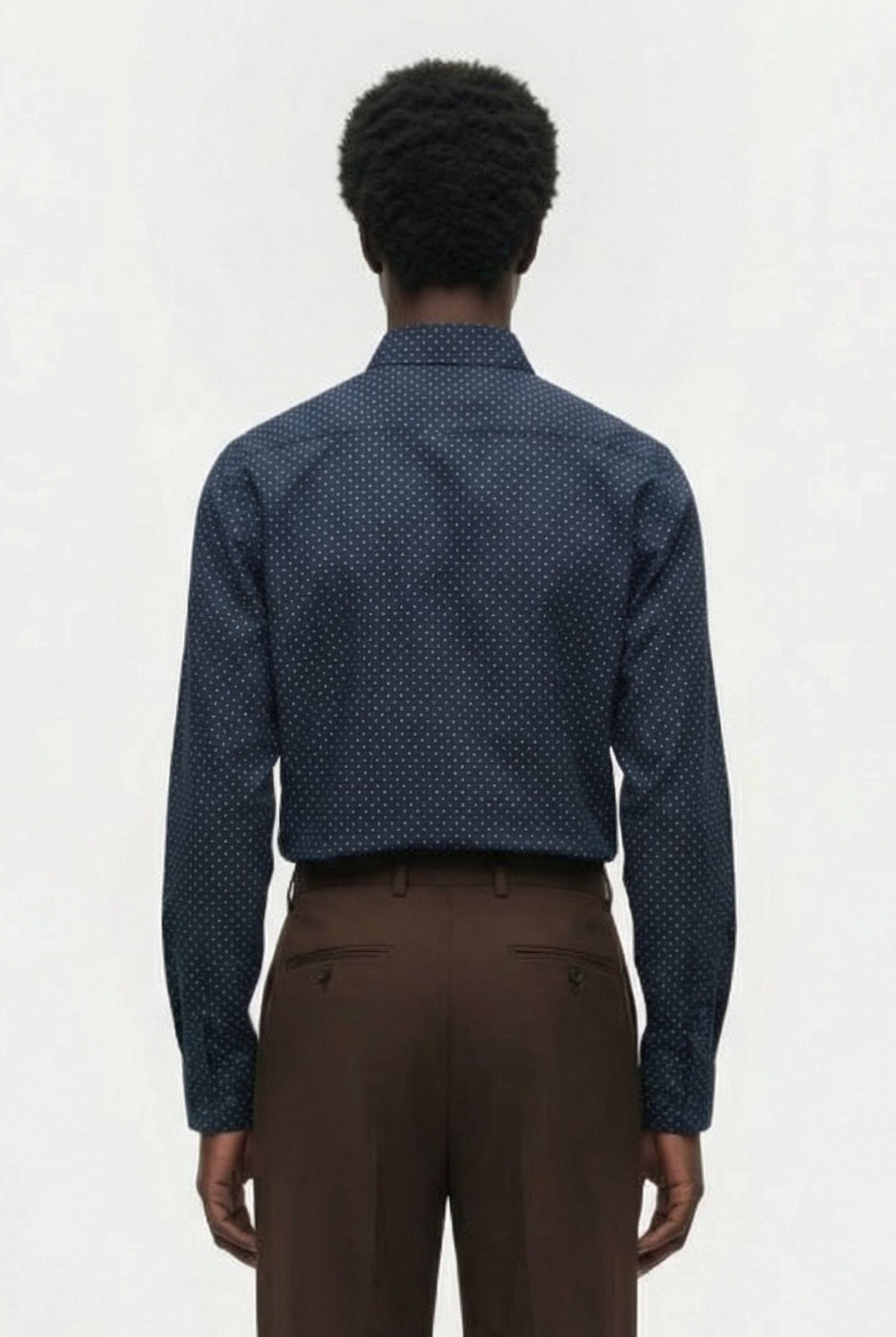 SQUARE DOT CUT LONG SLEEVE SHIRT MARINE 2