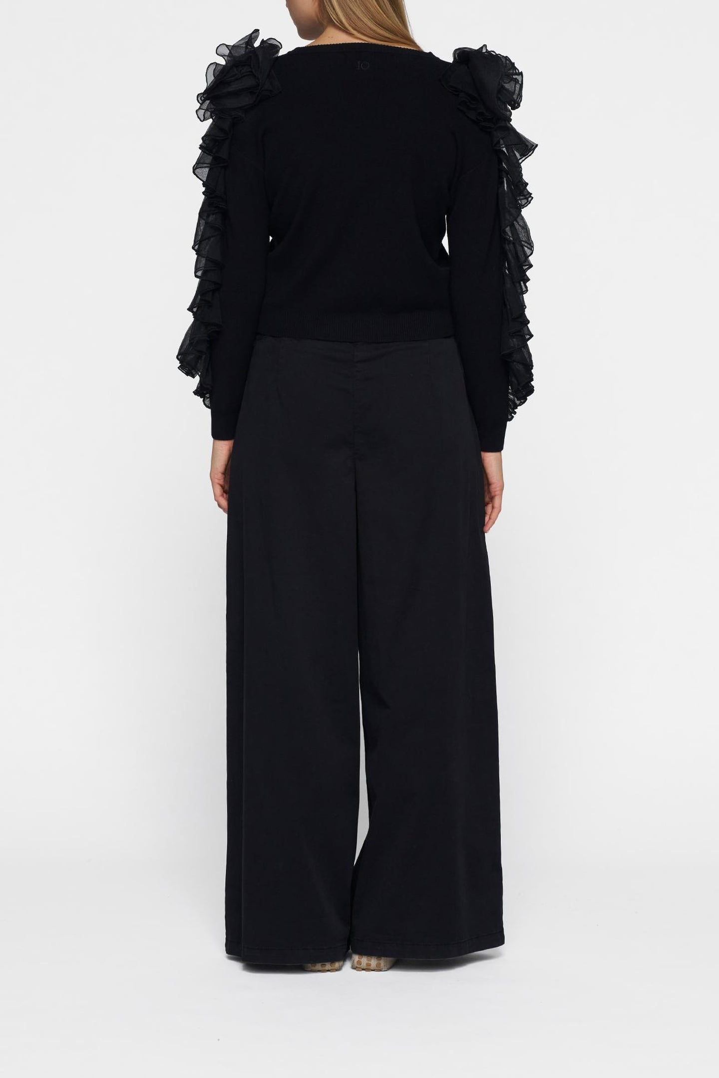 WIDE LEG PANTS TWILL BLACK 3