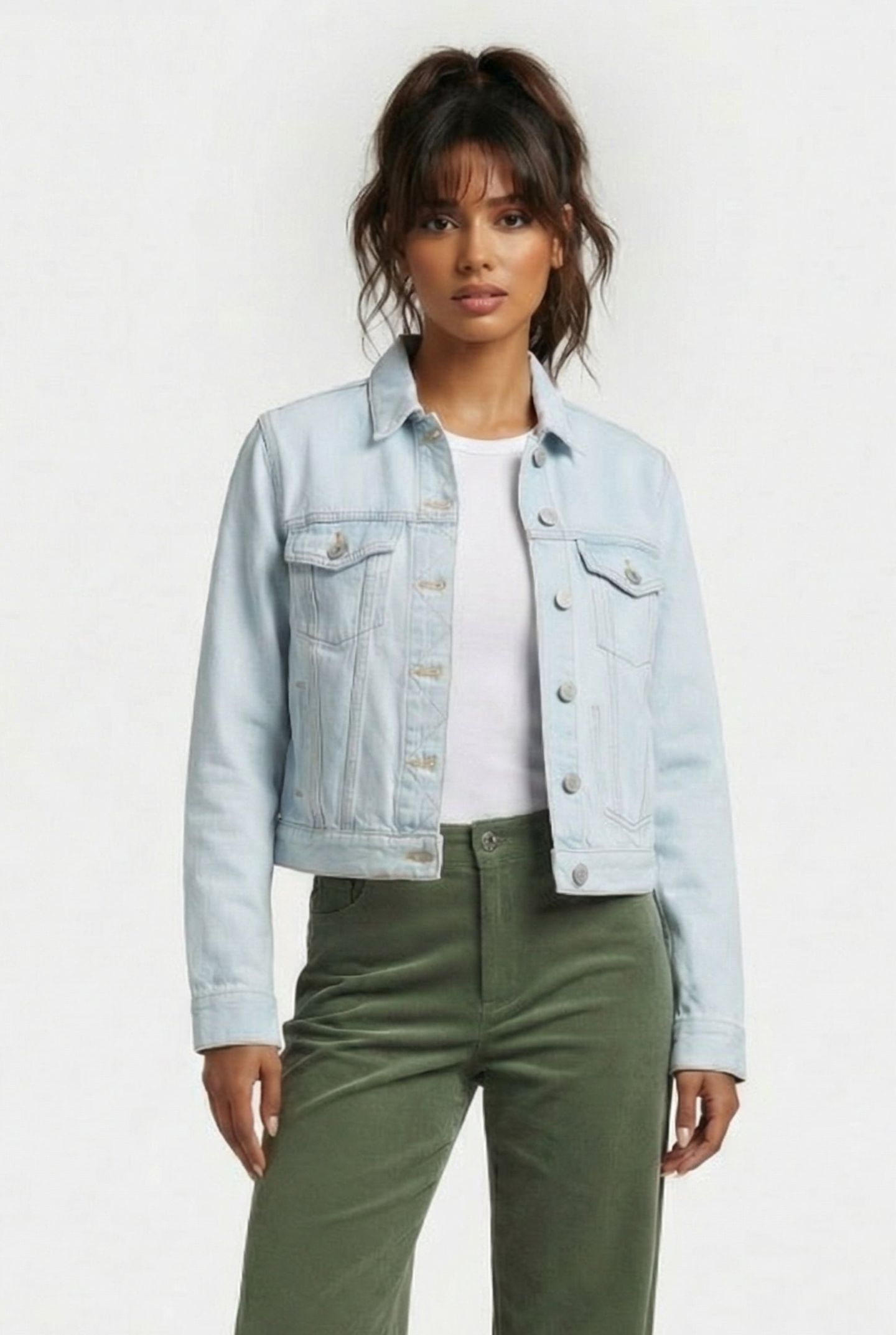MACEE MICRO WSTRN DENIM LS JKT BLUE 1