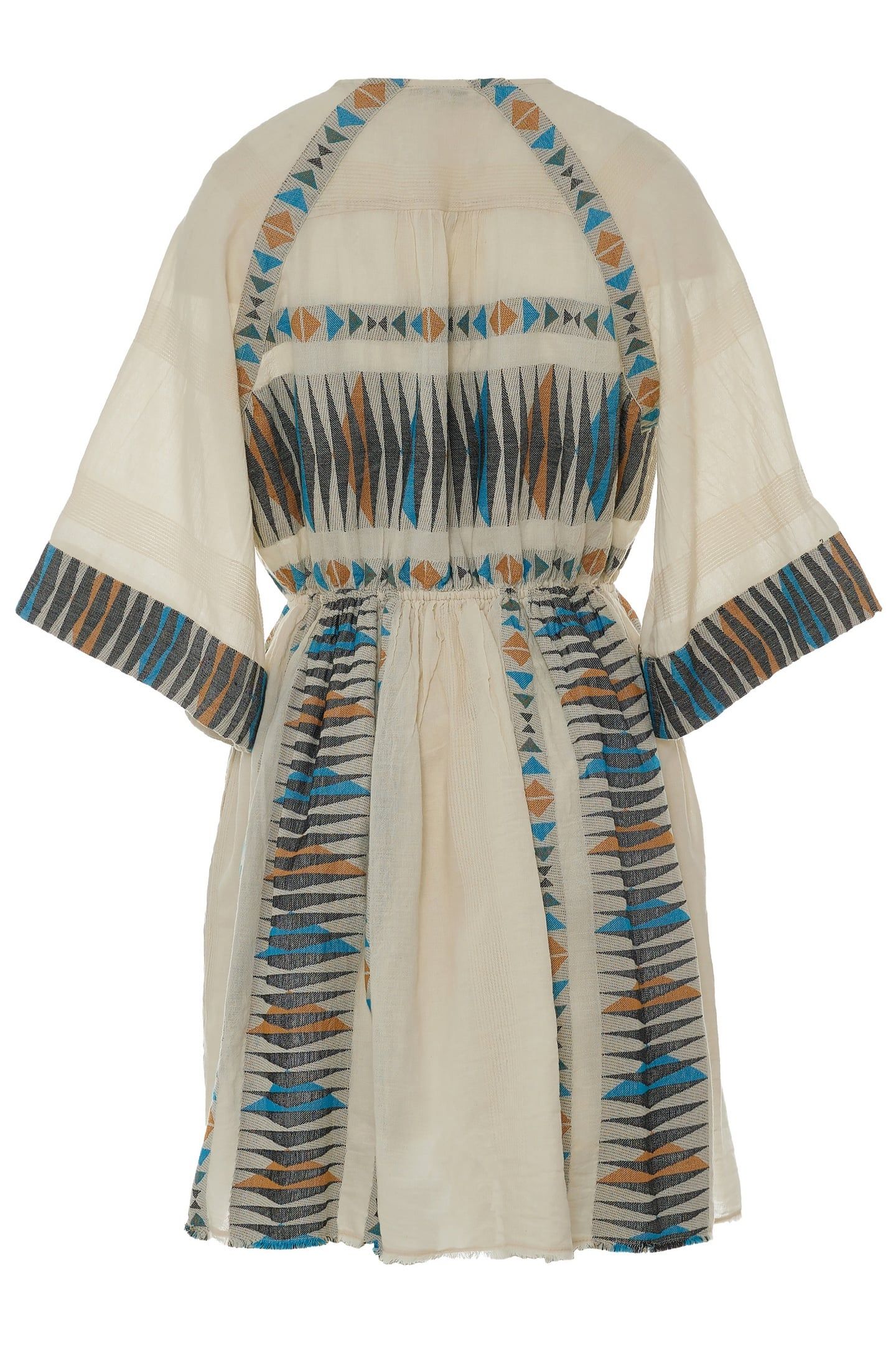 PANDORA SHORT DRESS JACQUARD BLUE CAMEL 3