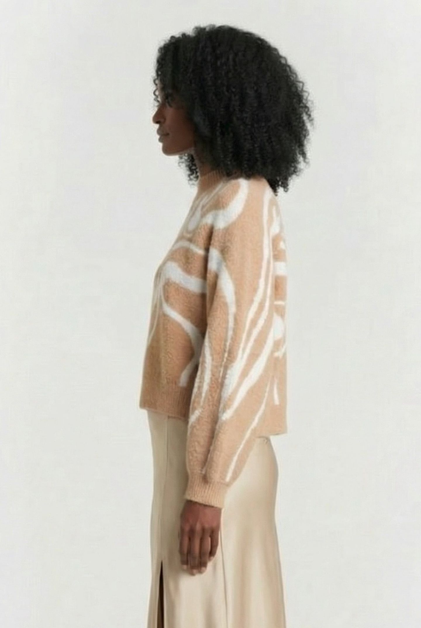 SWIRL CREW TAN/IVORY 3