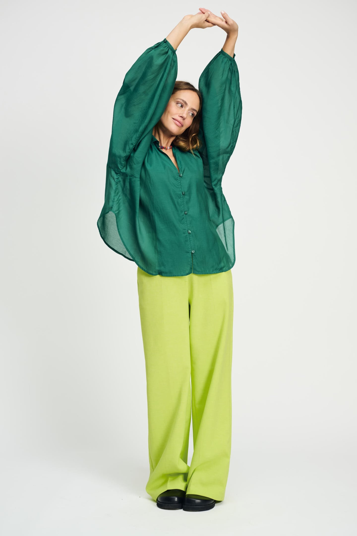 BLOUSE LENA MEADOW GREEN 1