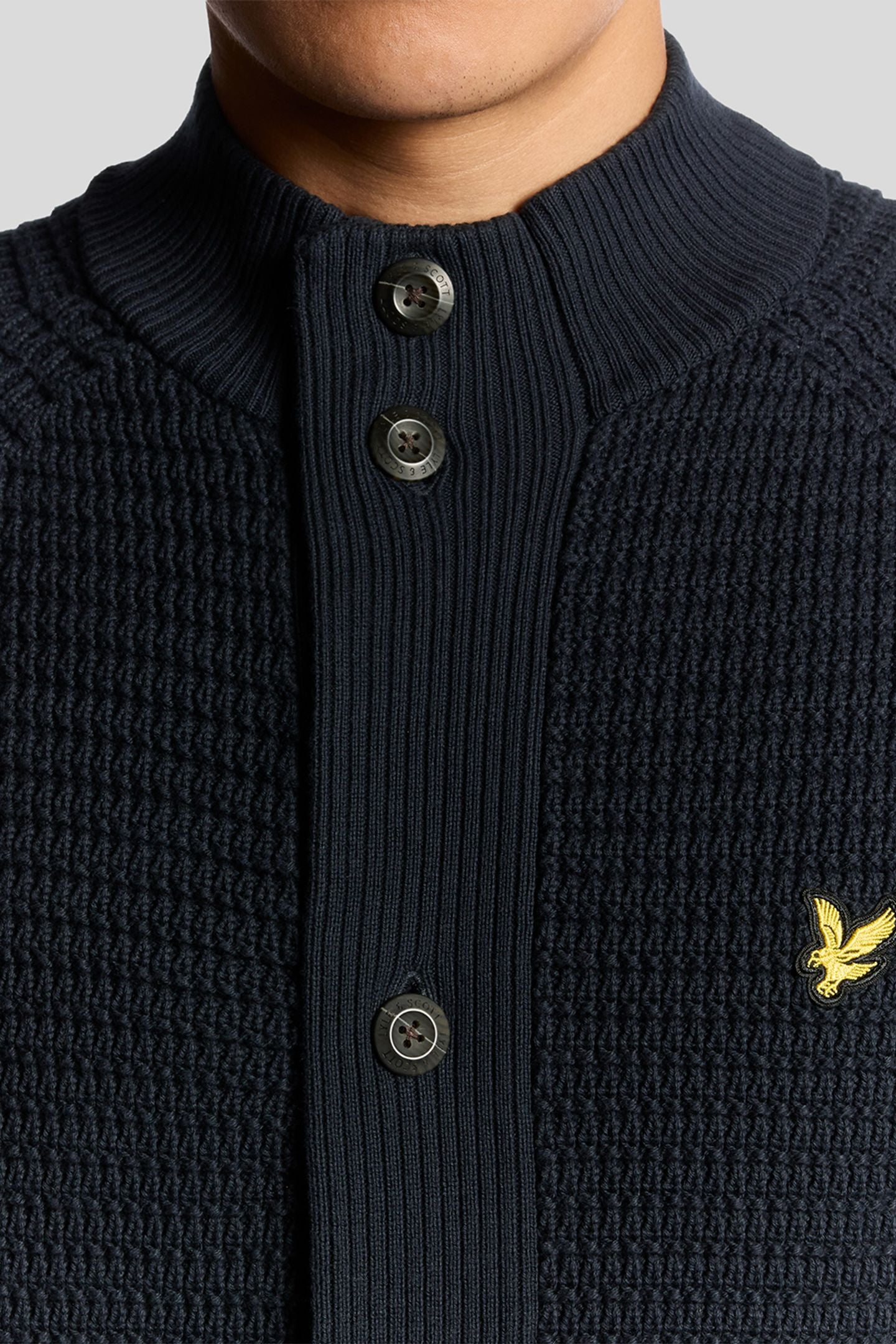 BUTTON THROUGH FUNNEL NECK JUMPER DARK NAVY 6