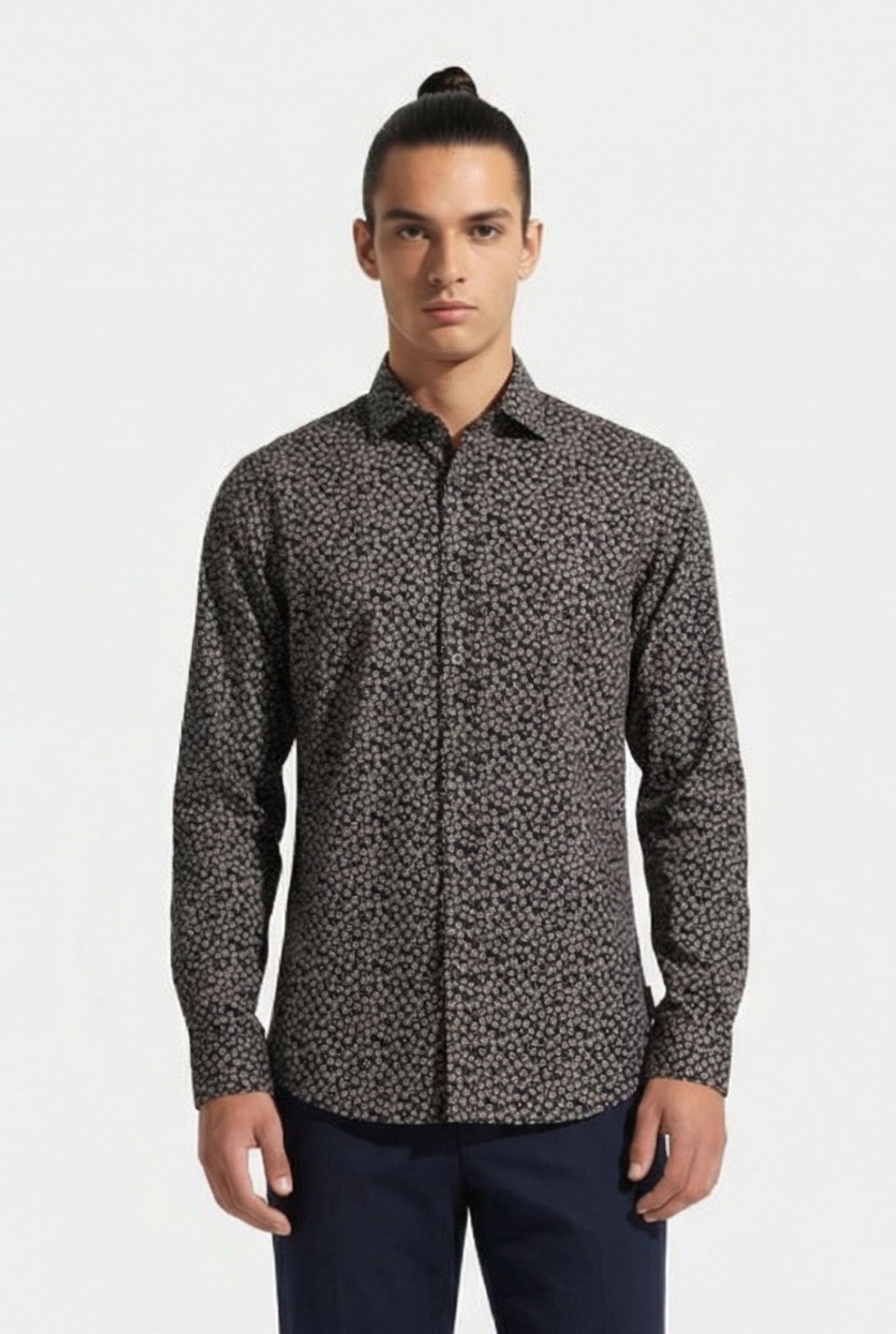 5 FLOWER LONG SLEEVE SHIRT MARINE 1