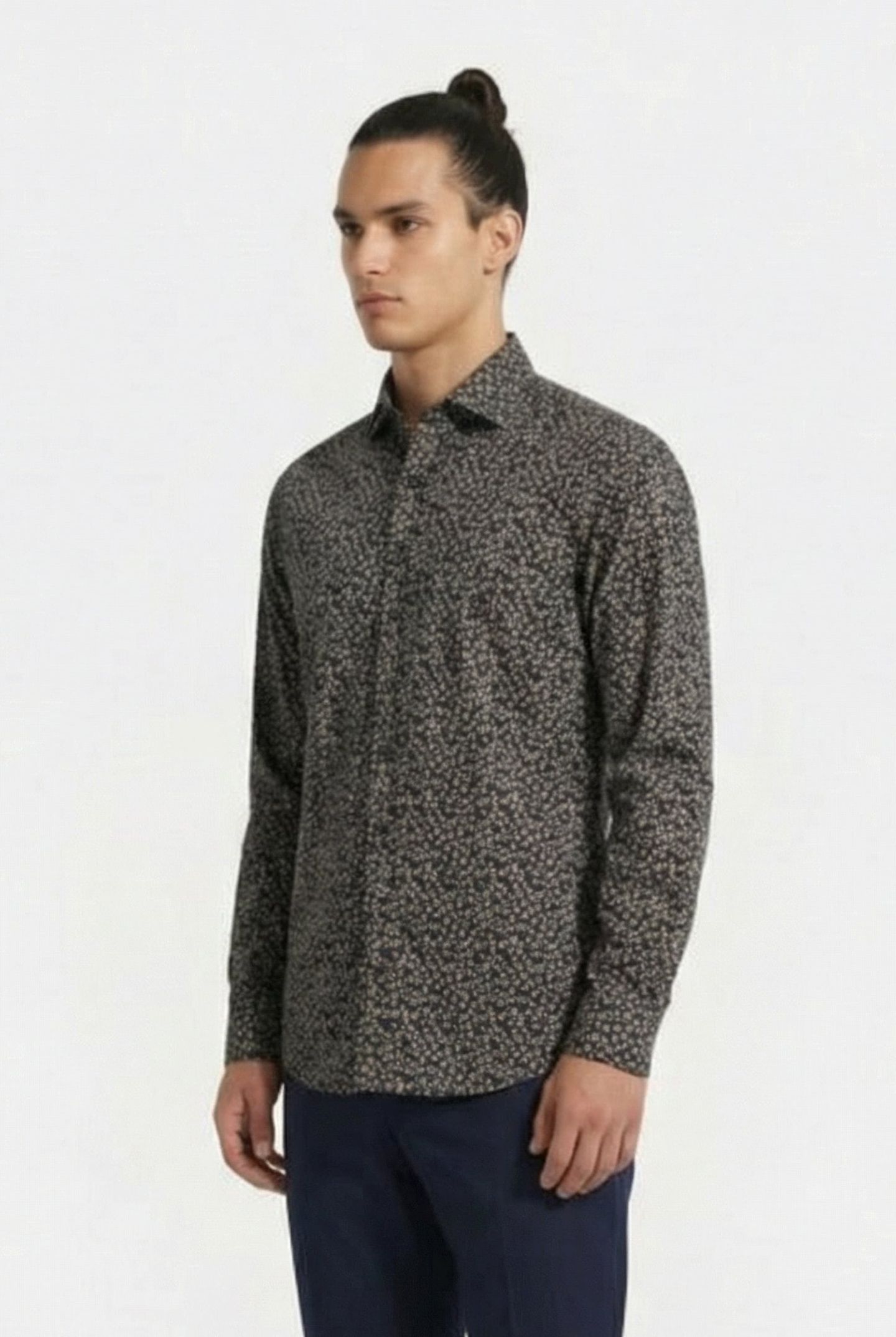 5 FLOWER LONG SLEEVE SHIRT MARINE 3