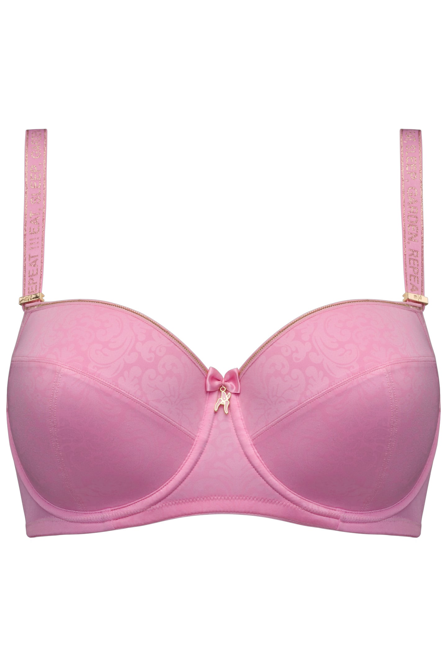ROCOCO ROYAL PINK AND GOLD BALCONY BRA 2