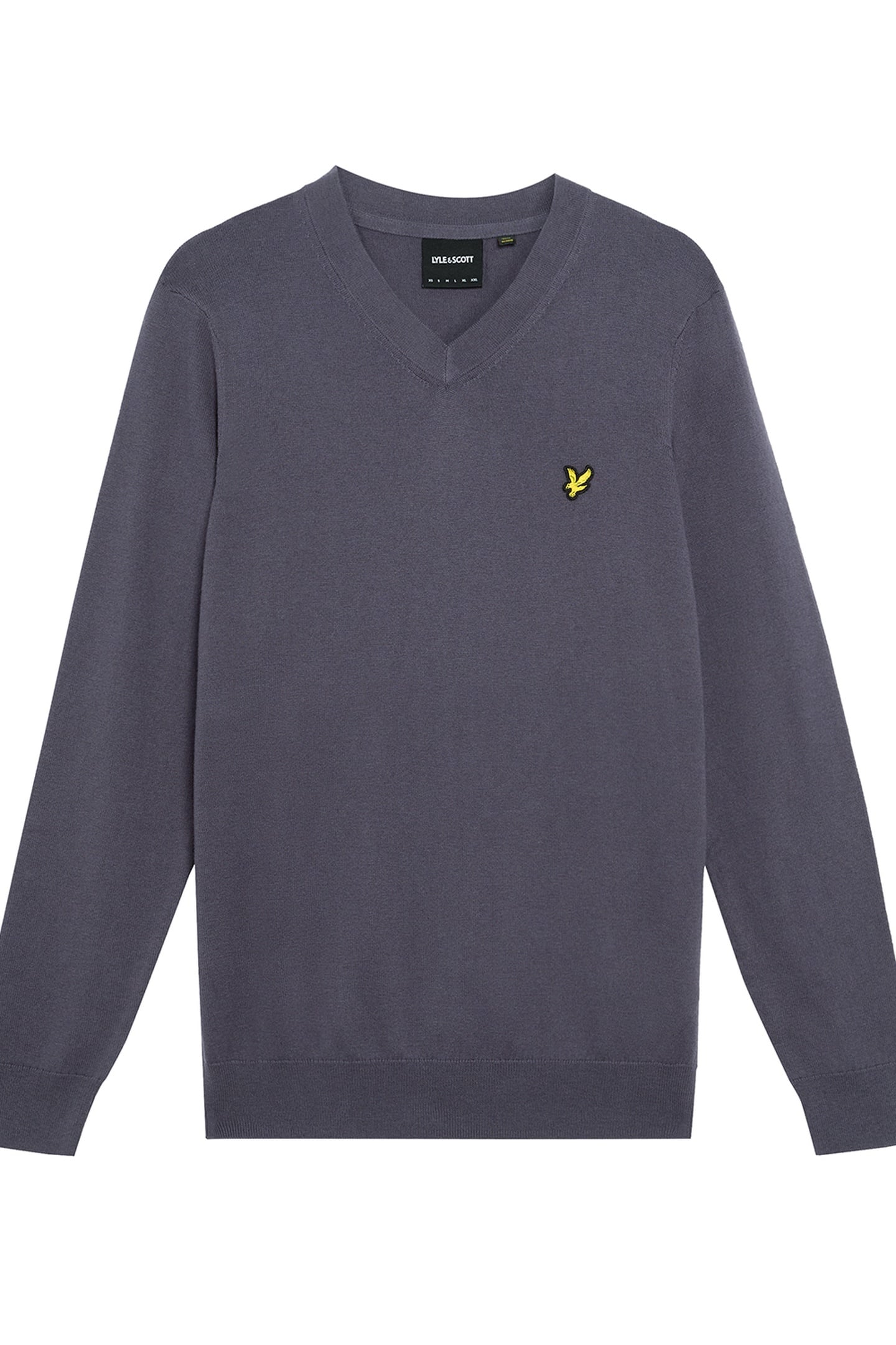COTTON MERINO V NECK JUMPER GRAYSTONE 4