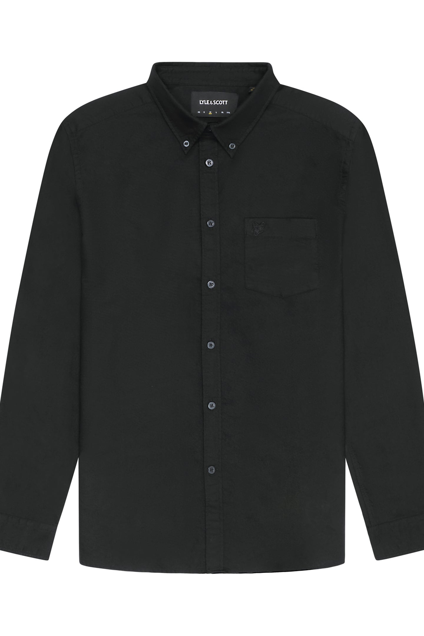 TONAL EAGLE PLAIN OXFORD SHIRT JET BLACK 5
