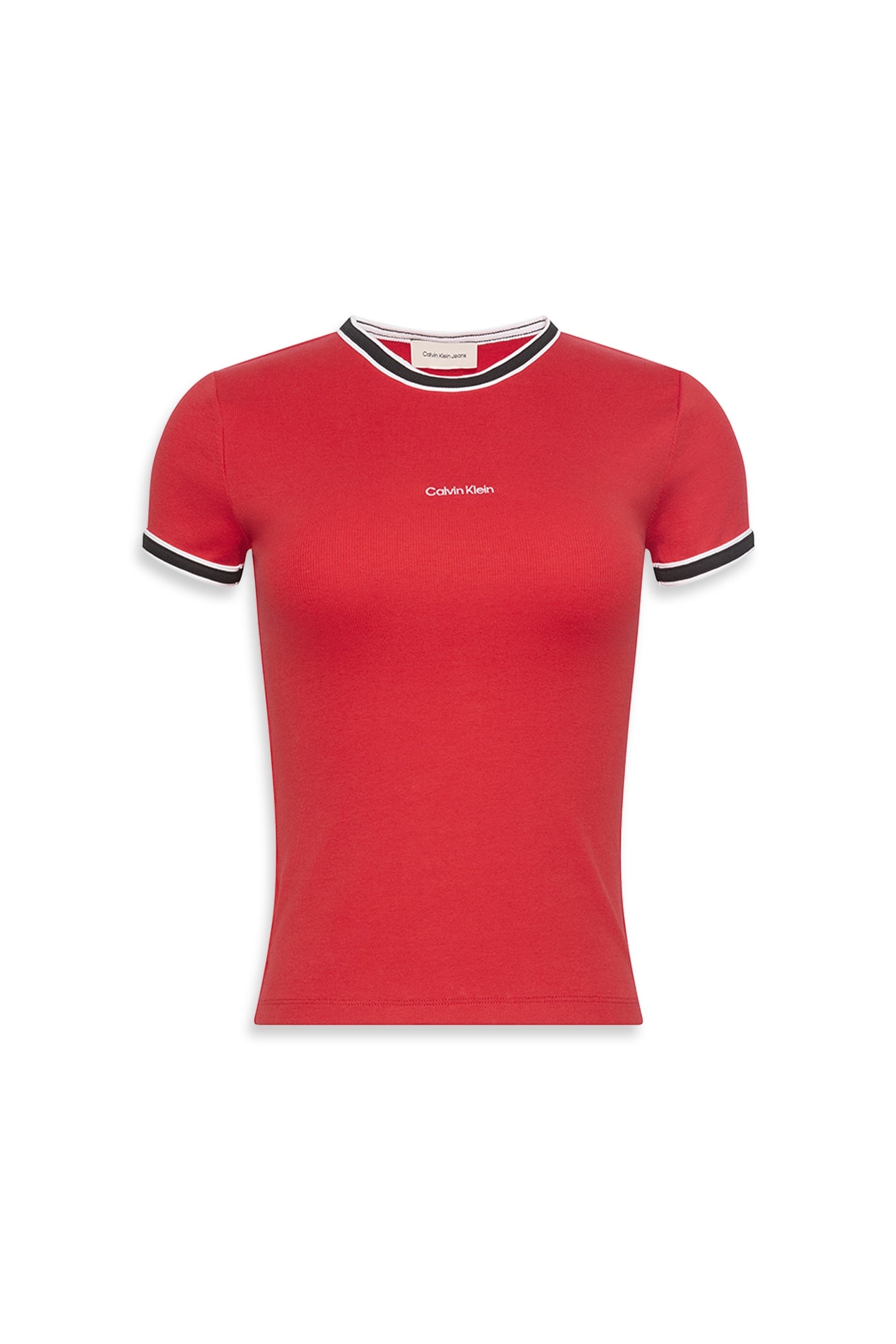 SS COLOR BLOCK COTTON TEE GOJI BERRY 1