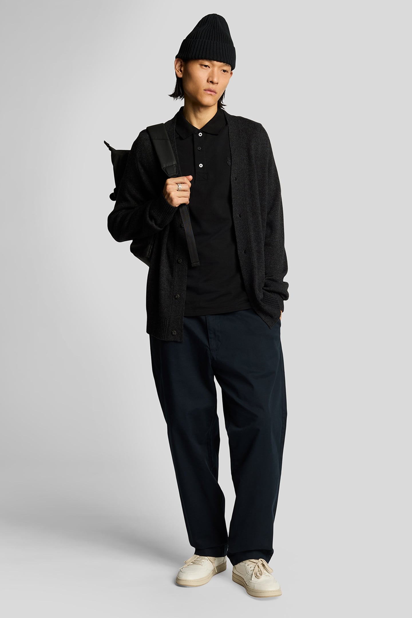 TONAL EAGLE POLO SHIRT JET BLACK 1