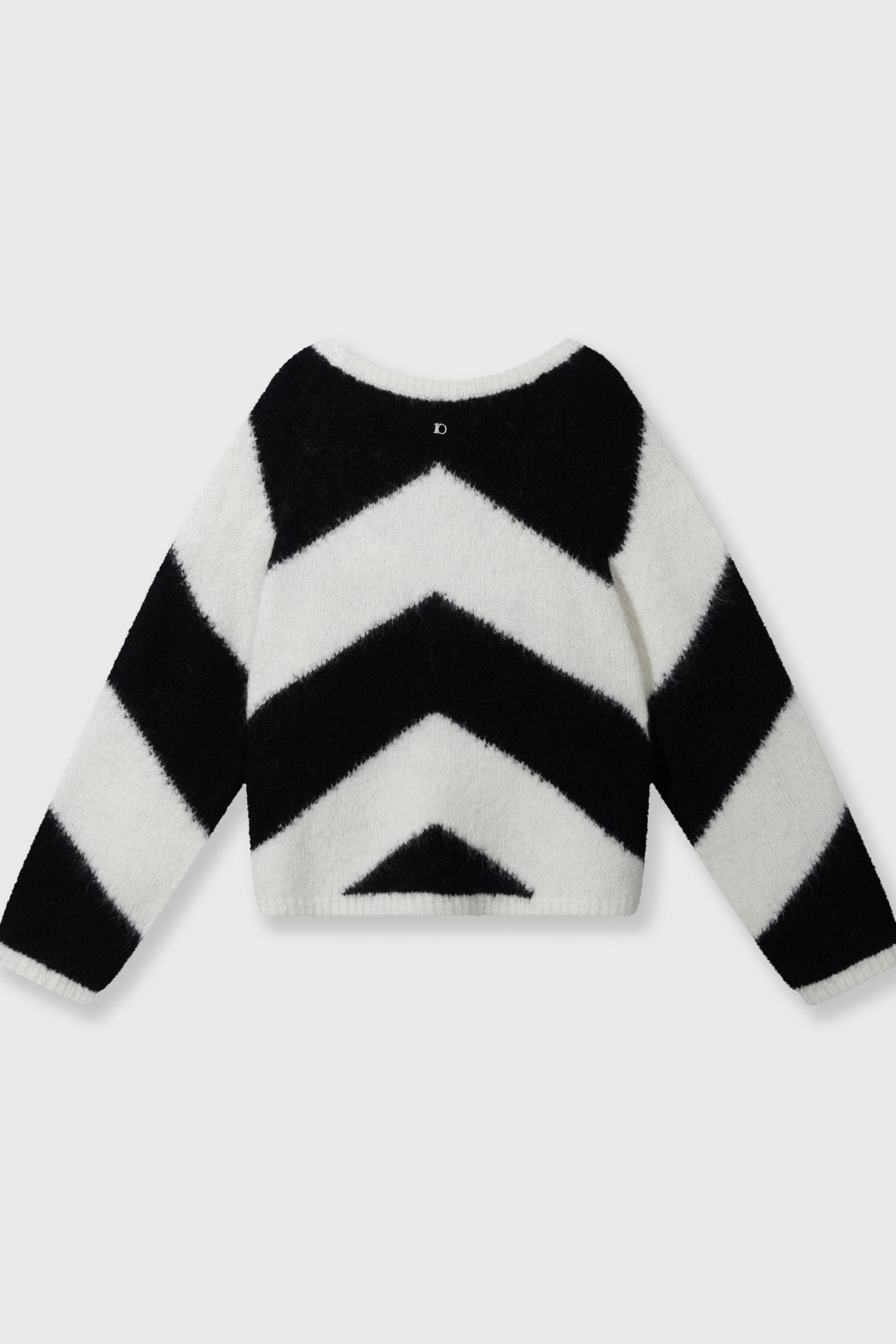 SOFT V-NECK SWEATER STRIPE ECRU/BLACK 4