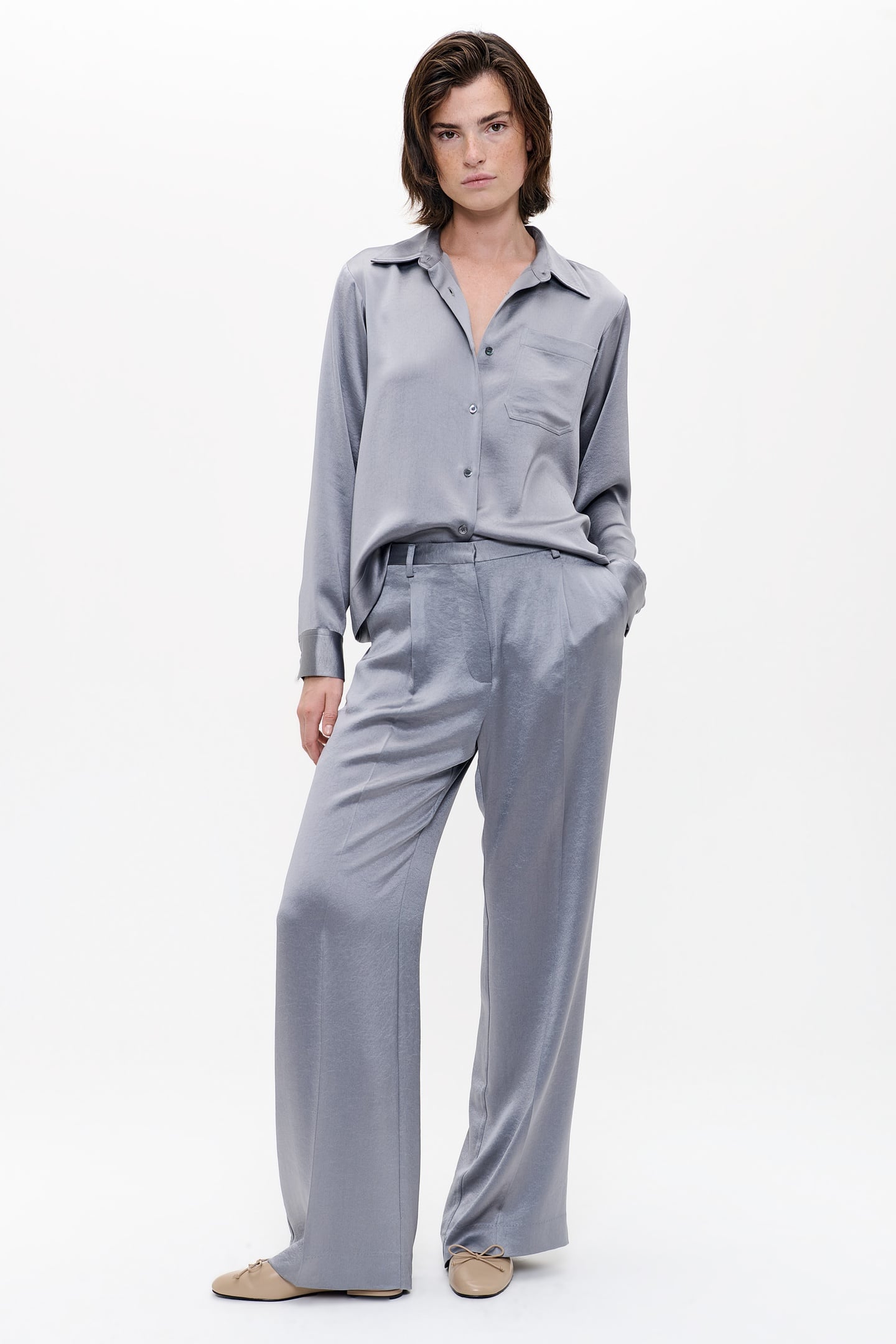 SATIN SHIRT SILVER MINK 3