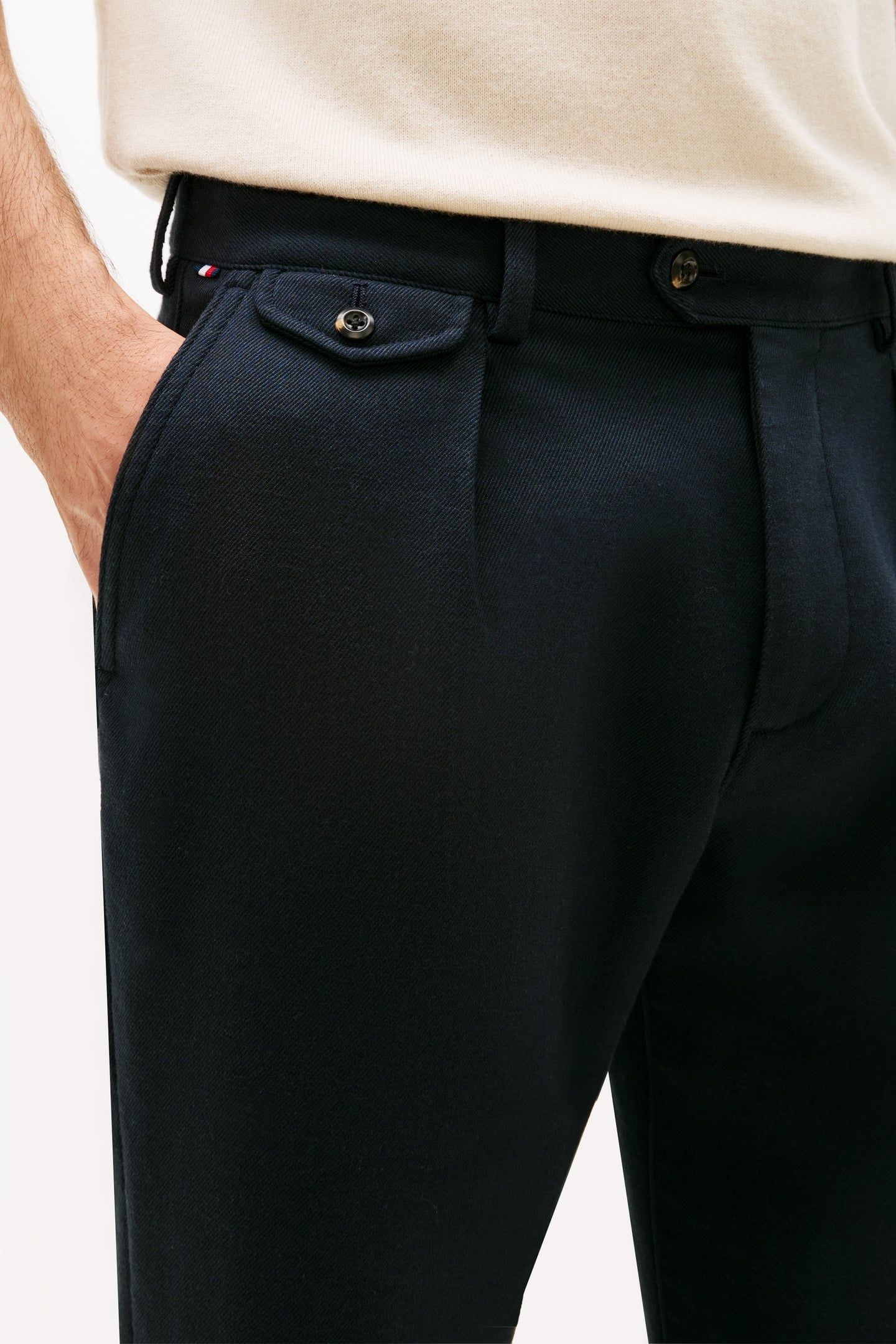 HARLEM TAPERED PLEATED TWILL TROUSERS DESERT SKY 5