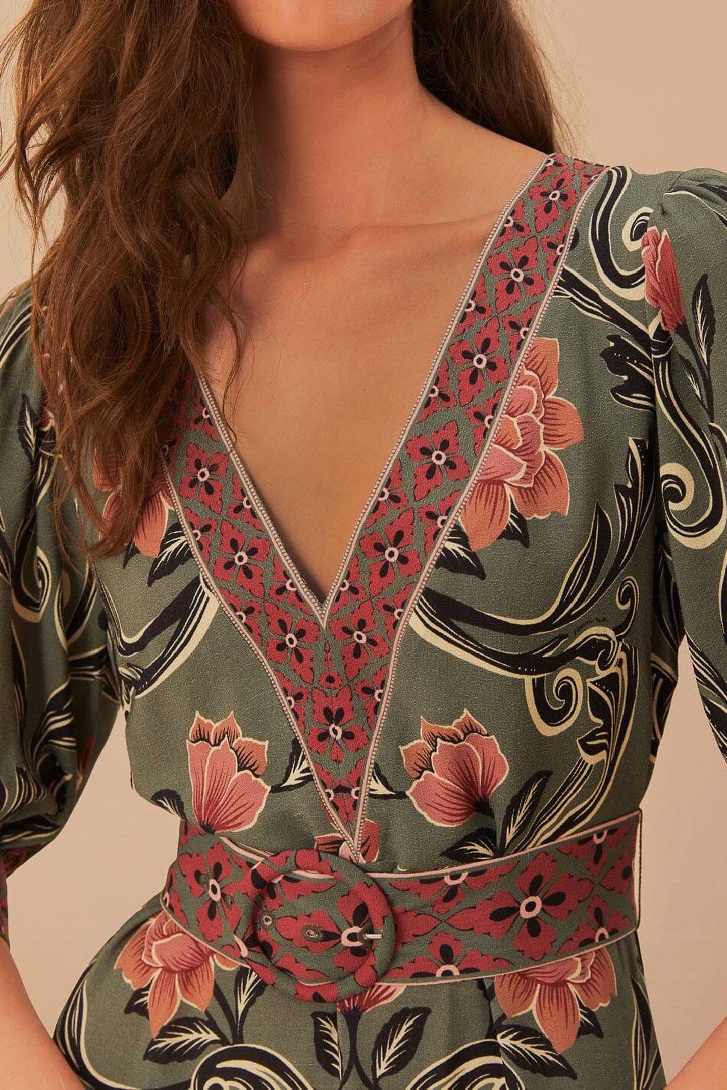 ARABESQUE FLORAL GREEN MAXI DRESS 4