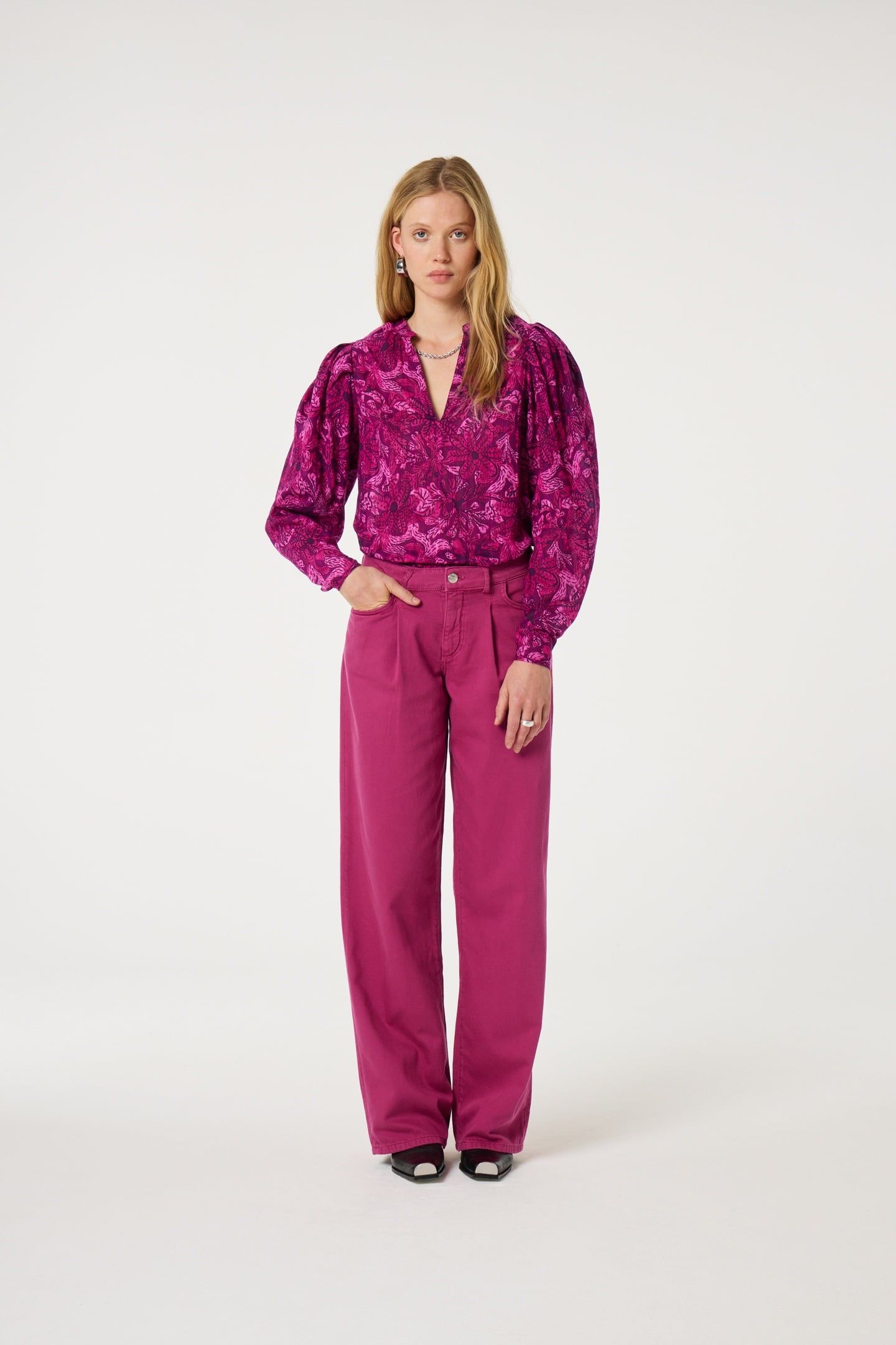 LUCY WIDE LEG JEANS RAZZY PINK 1