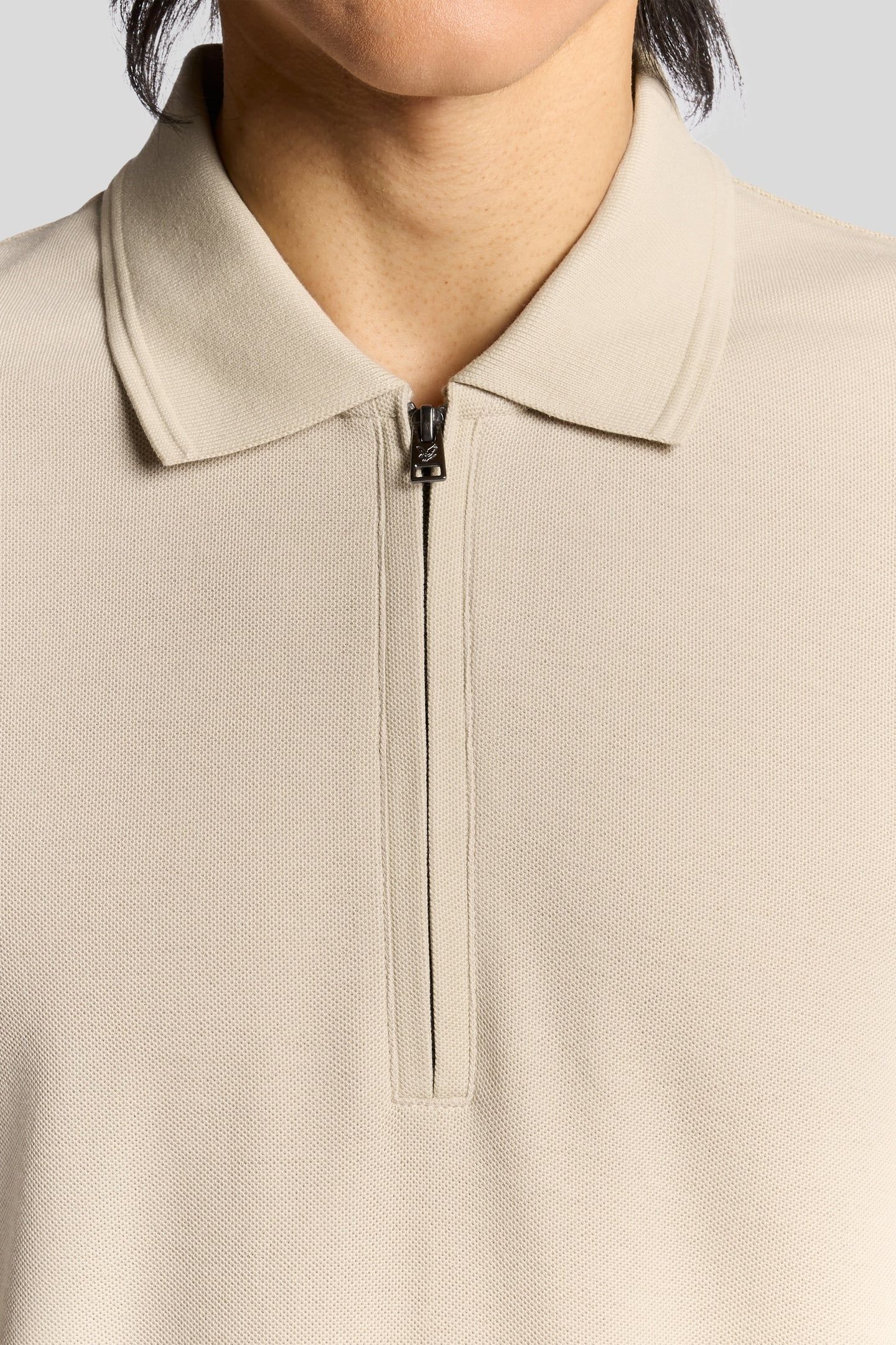 OTTOMAN HALF ZIP POLO SHIRT GREY TAUPE 6
