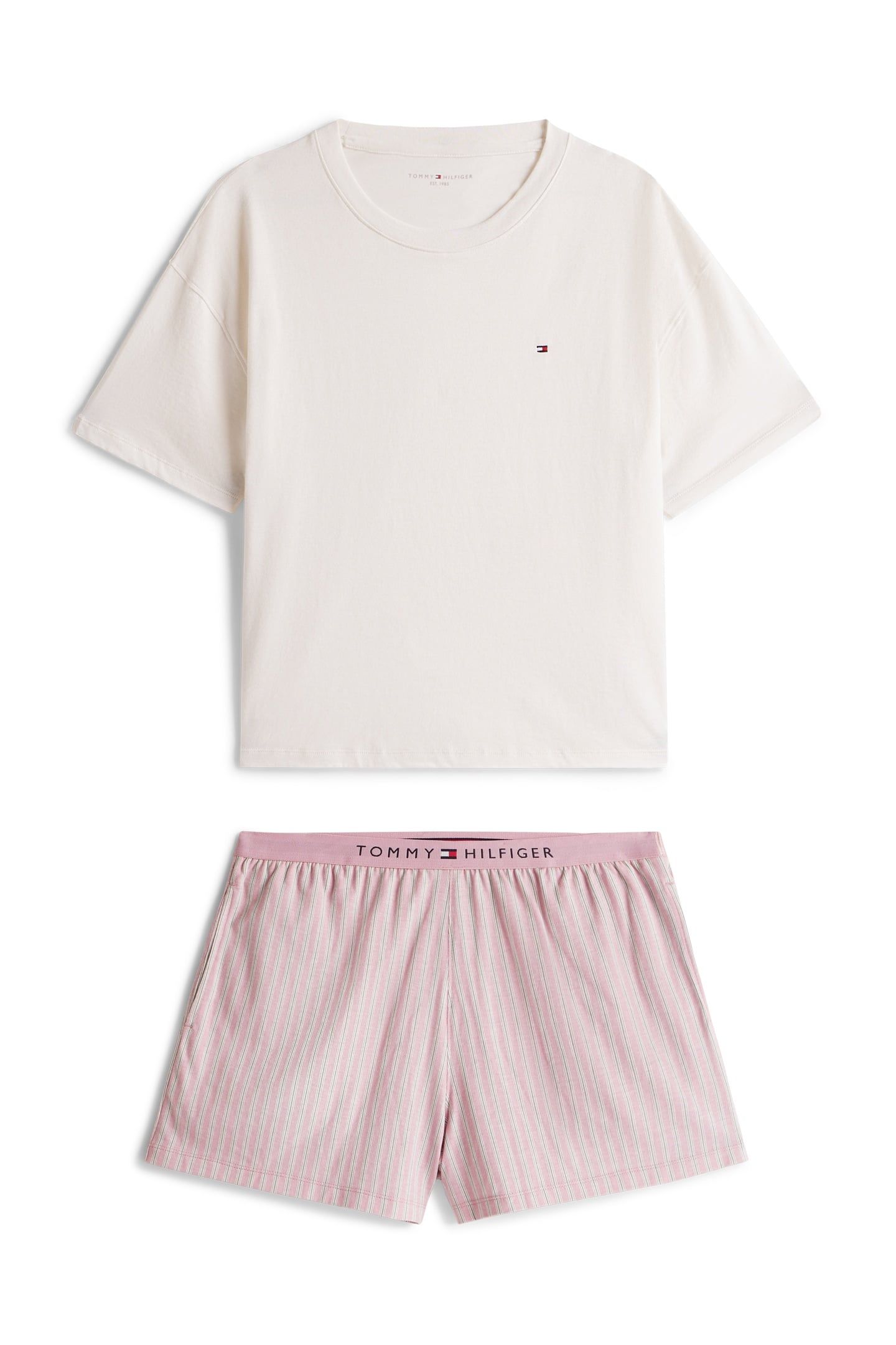 SHORTSLEEVE PYJAMA SHORT SET IVORY 4