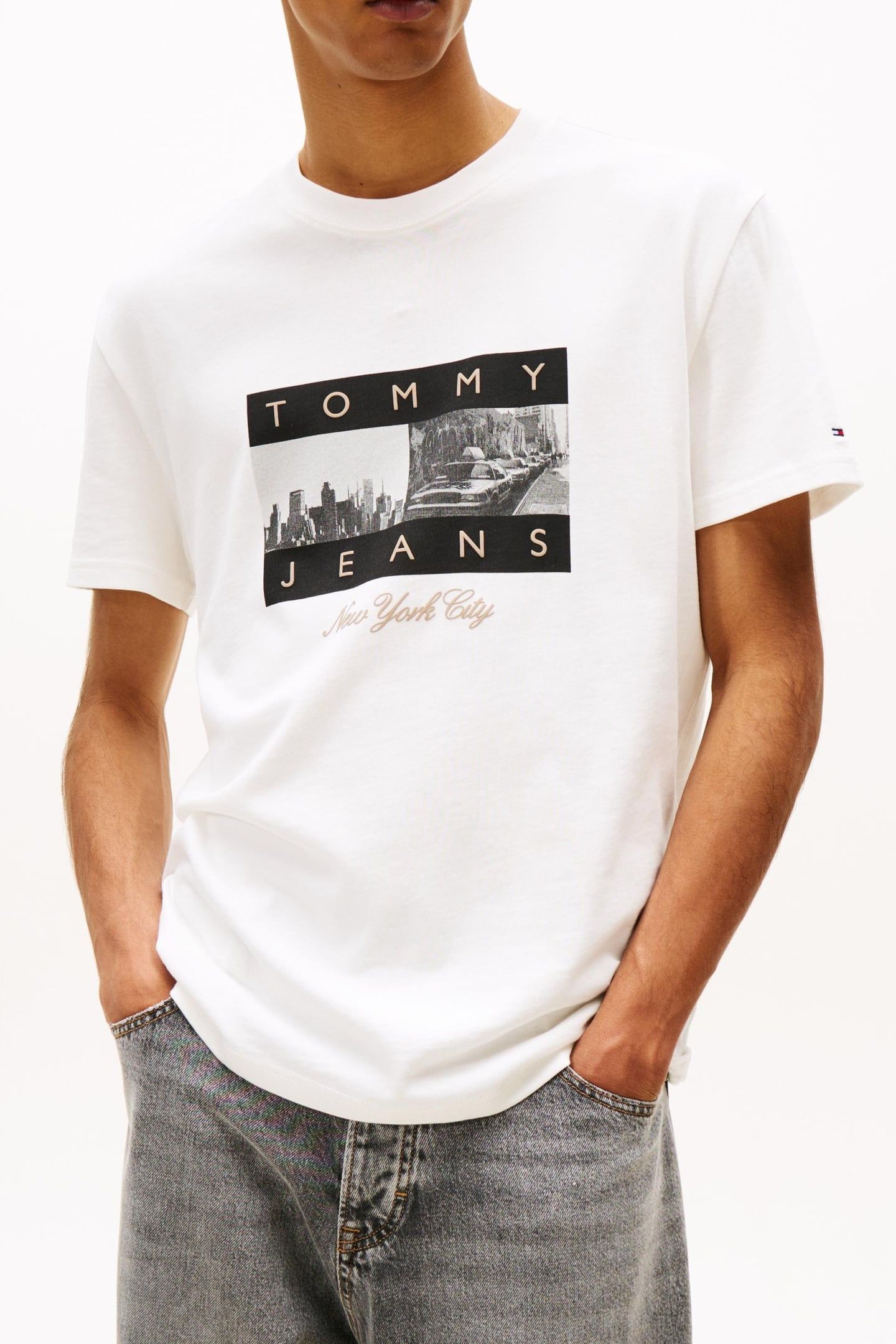 PHOTO PRINT JERSEY CREW NECK T-SHIRT ECRU 1