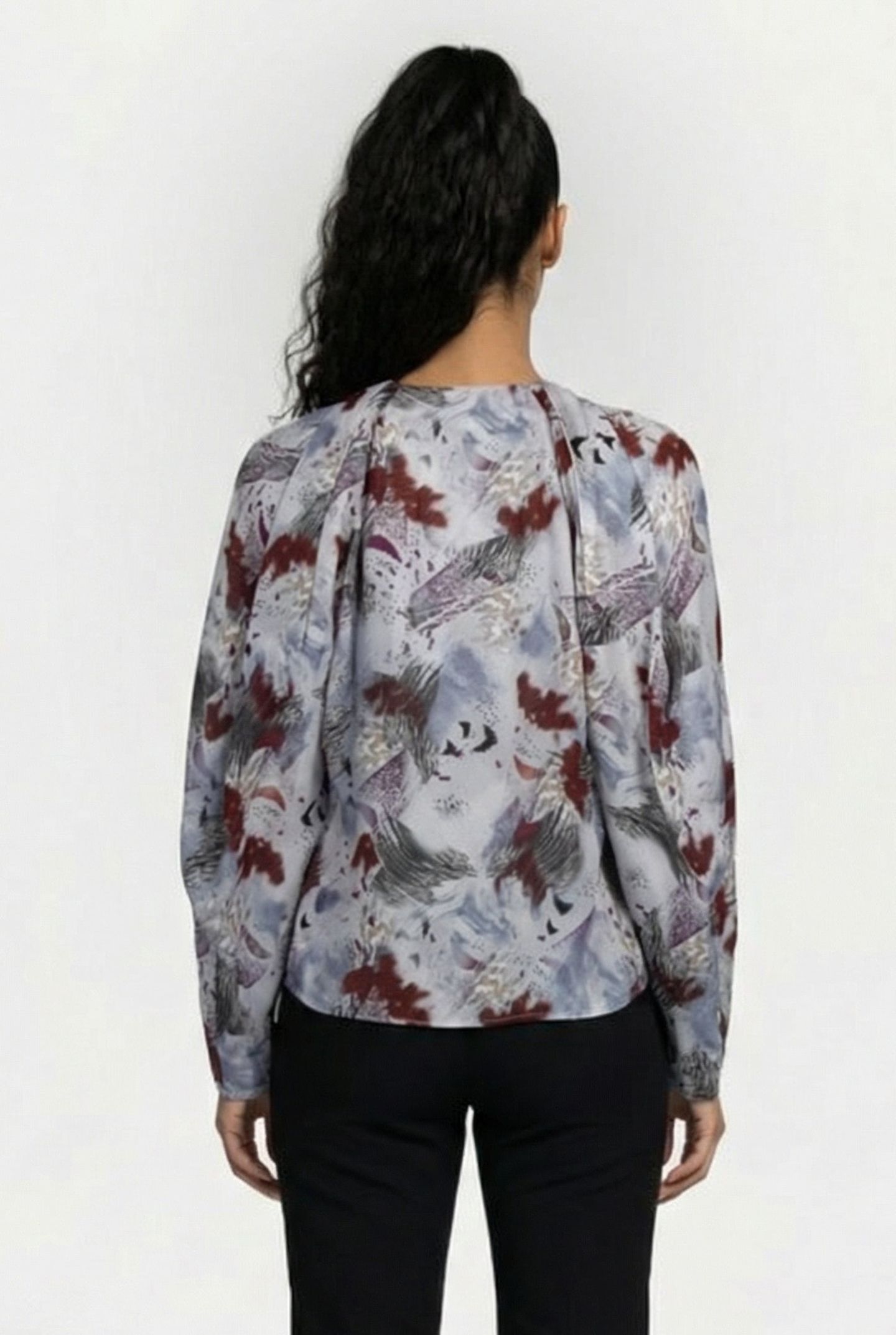 CHILALI TOP WHITE/BURGUNDY 2