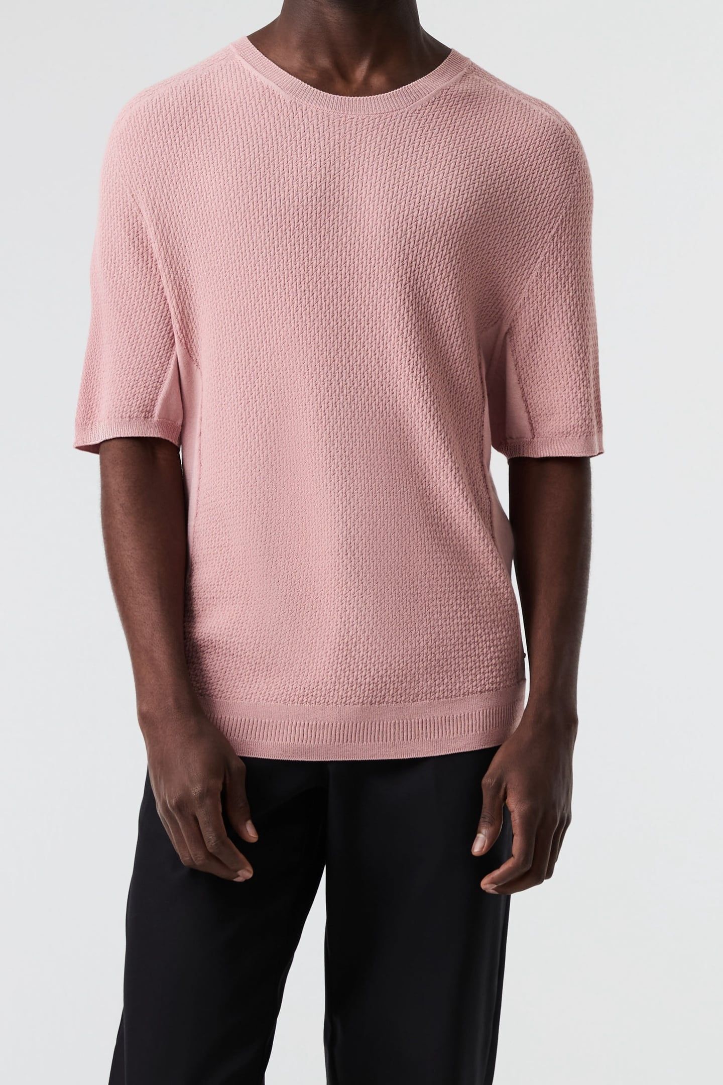 FOSOS V4.Y9.01 FLAT-KNIT-SHIRT MISTY PINK 1