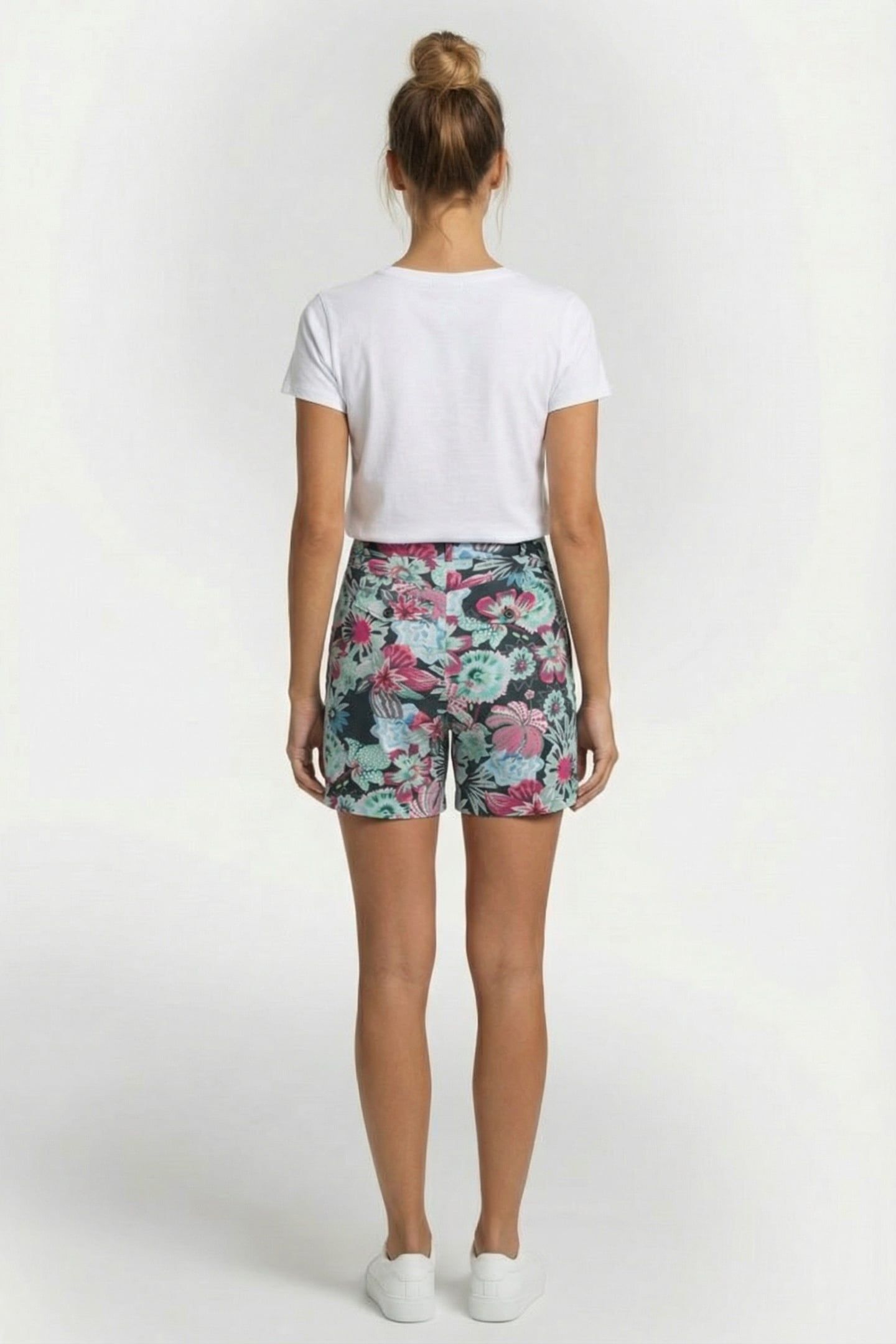 TRAVEL BERMUDA URBAN IN DARK SHADOW IN FLORAL MEDLEY PRINT 2
