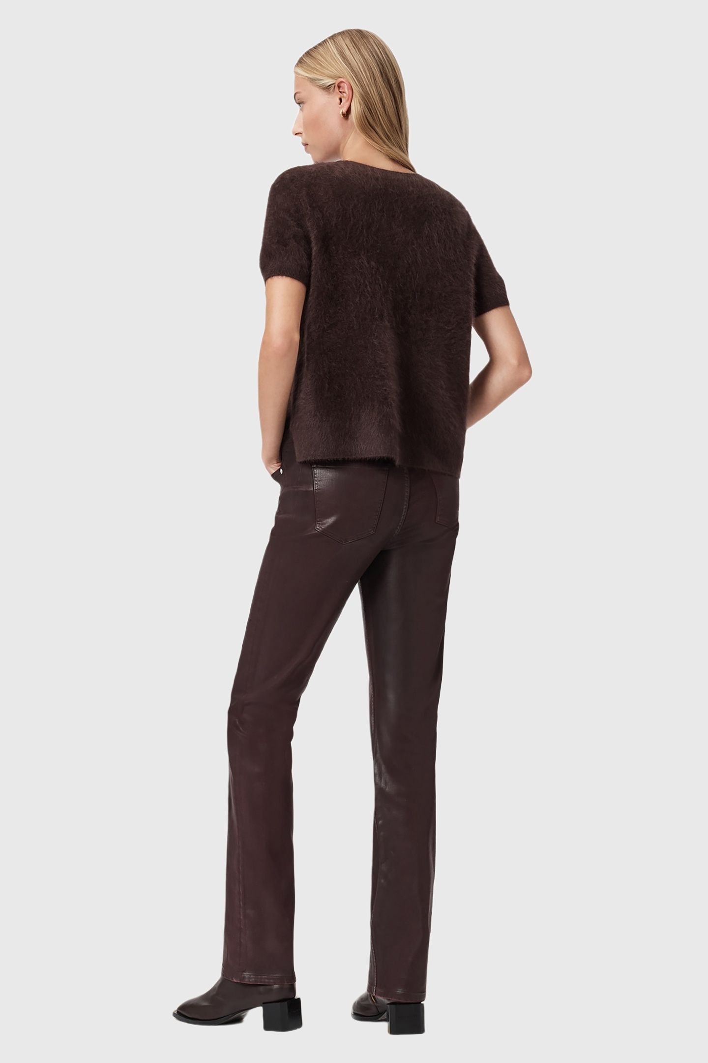 HALDAN COATED JEAN BURGUNDY RED 5