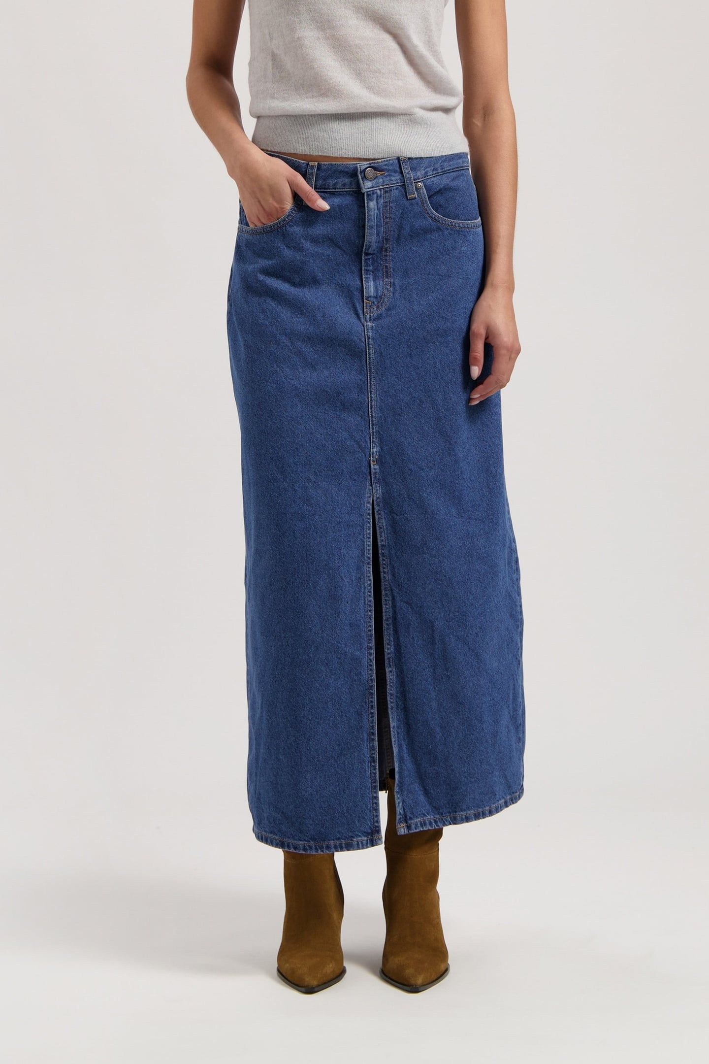 LENA LONG SKIRT MEDIUM STONE 1