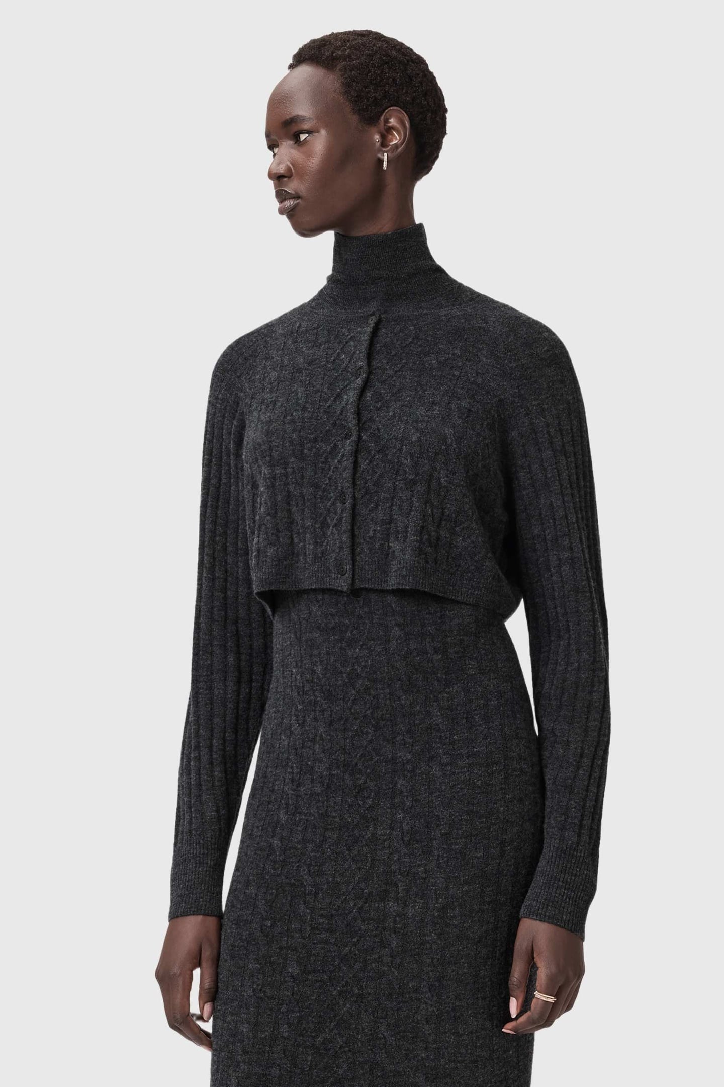 SABINE DRESS CHARCOAL GREY 1