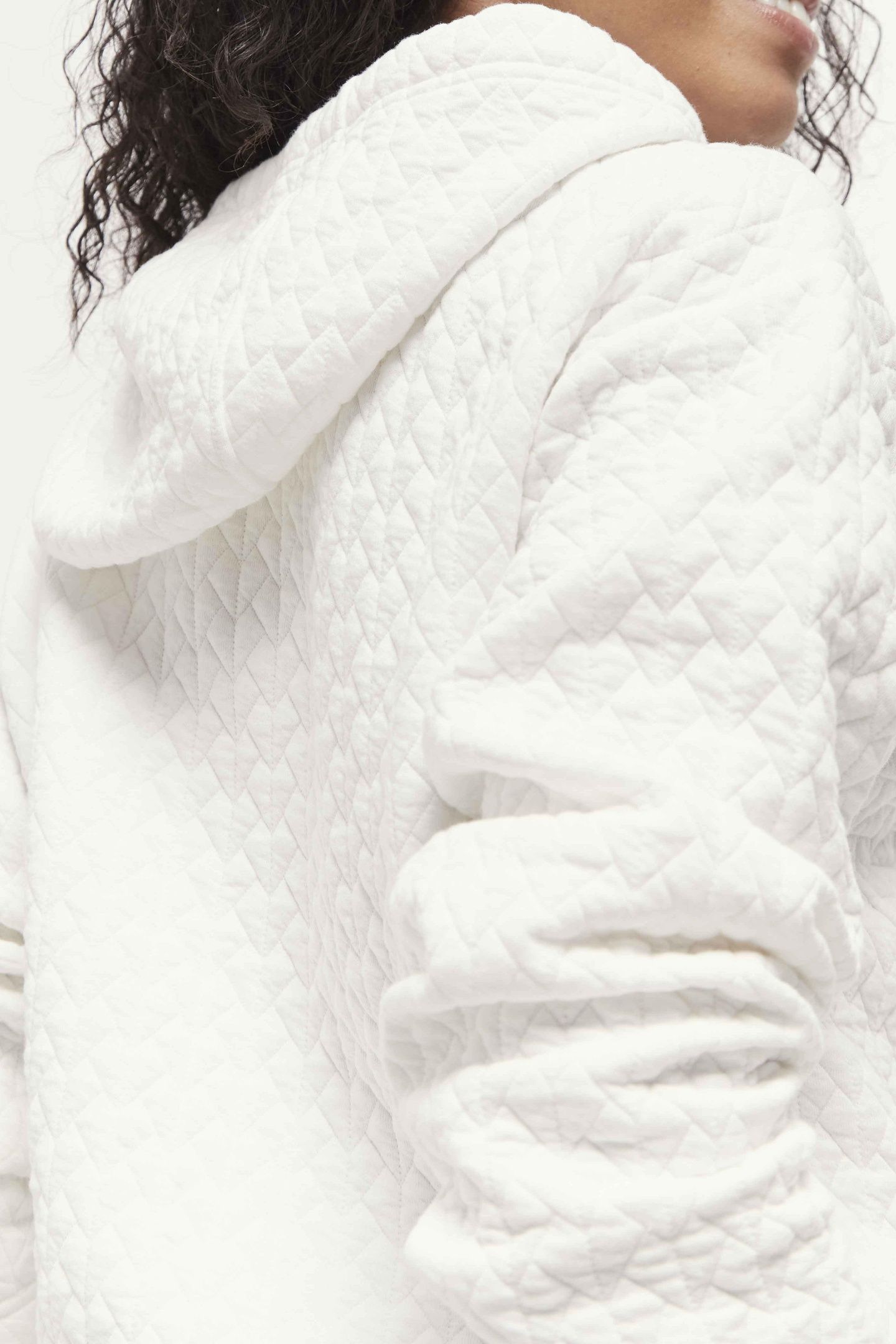 MARGIT - ECRU FANCY KNIT ZIPPED CARDIGAN 10