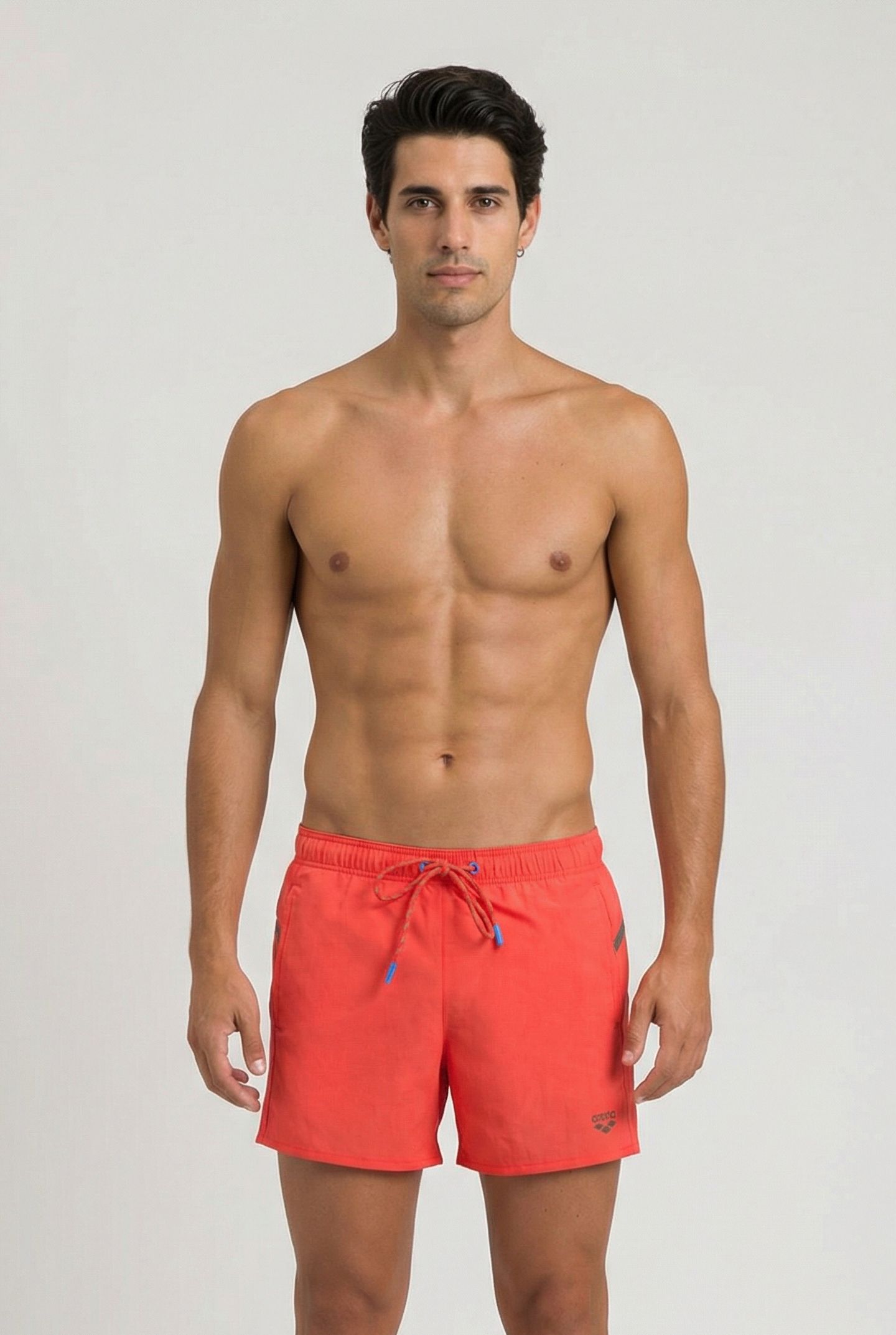 MEN'S ARENA PRO-FILE BEACH SHORT FLUO RED-DARK OLIVE 1