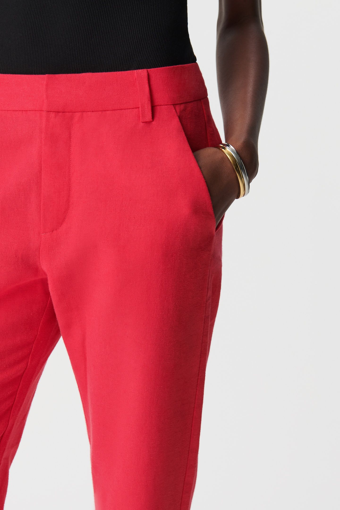7/8TH RED LINEN AND COTTON SUIT PANTS 6