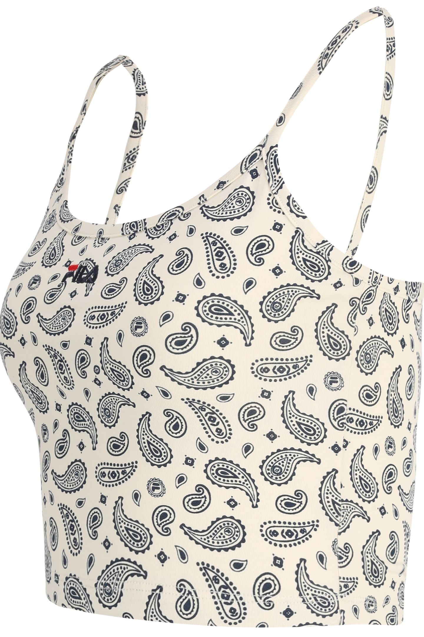 LUXOR AOP CROPPED SPAGHETTI TOP ANTIQUE WHITE PRAISLEY AOP 3