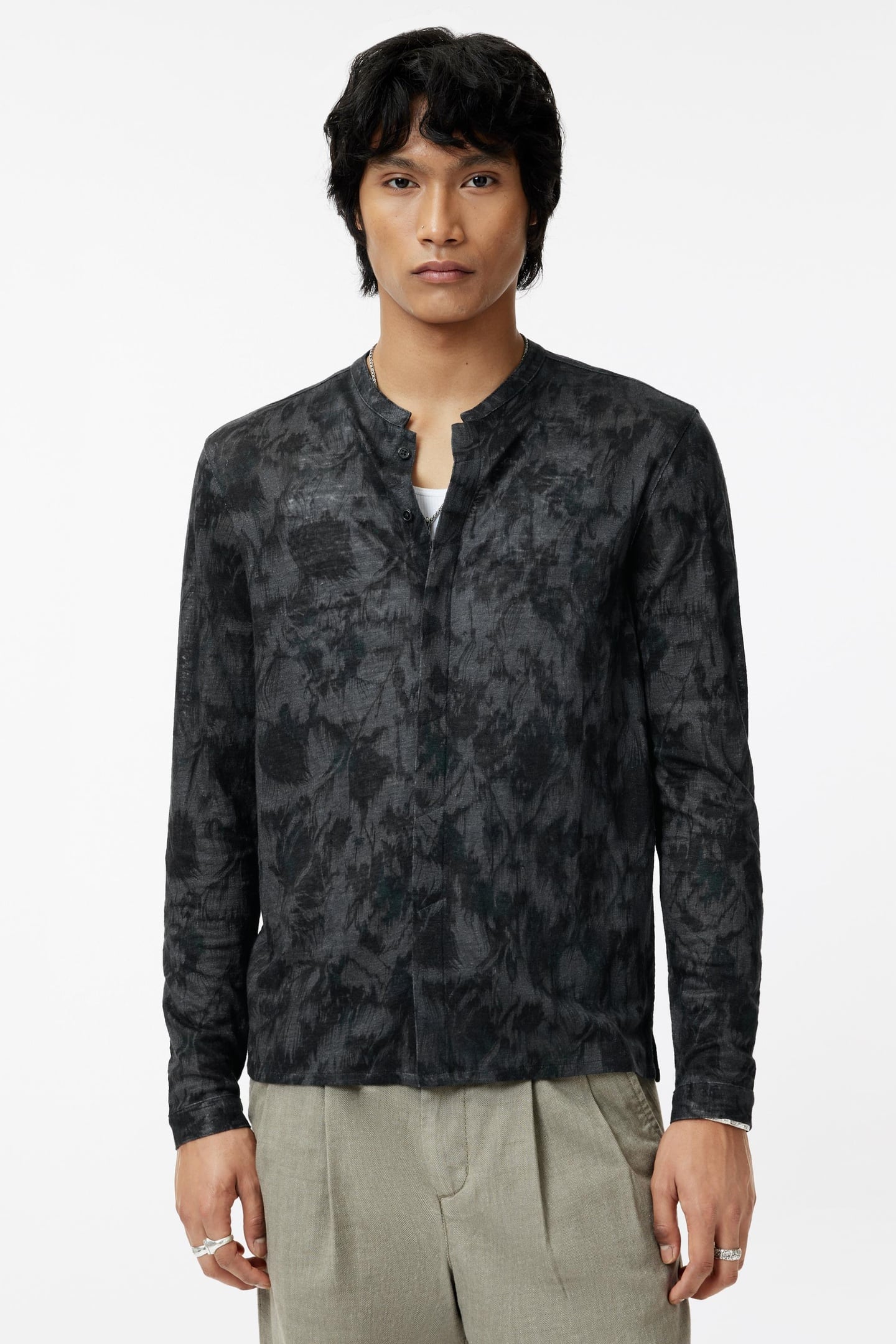 AURELIO REGULAR FIT LS ANGLED COLLAR SHI IRON GREY 1