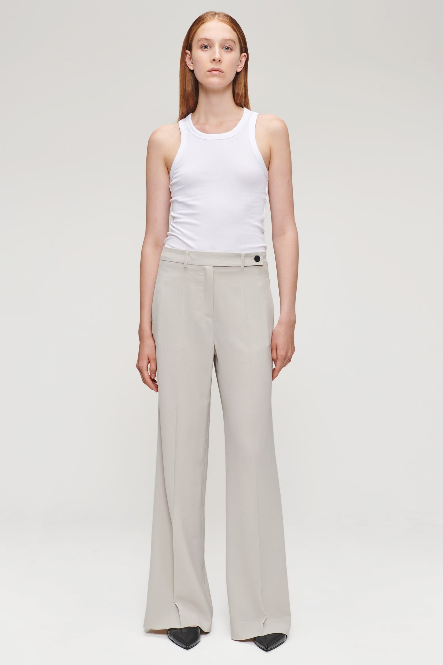 JAP CREPE WIDE LEG PANTS GREIGE 1