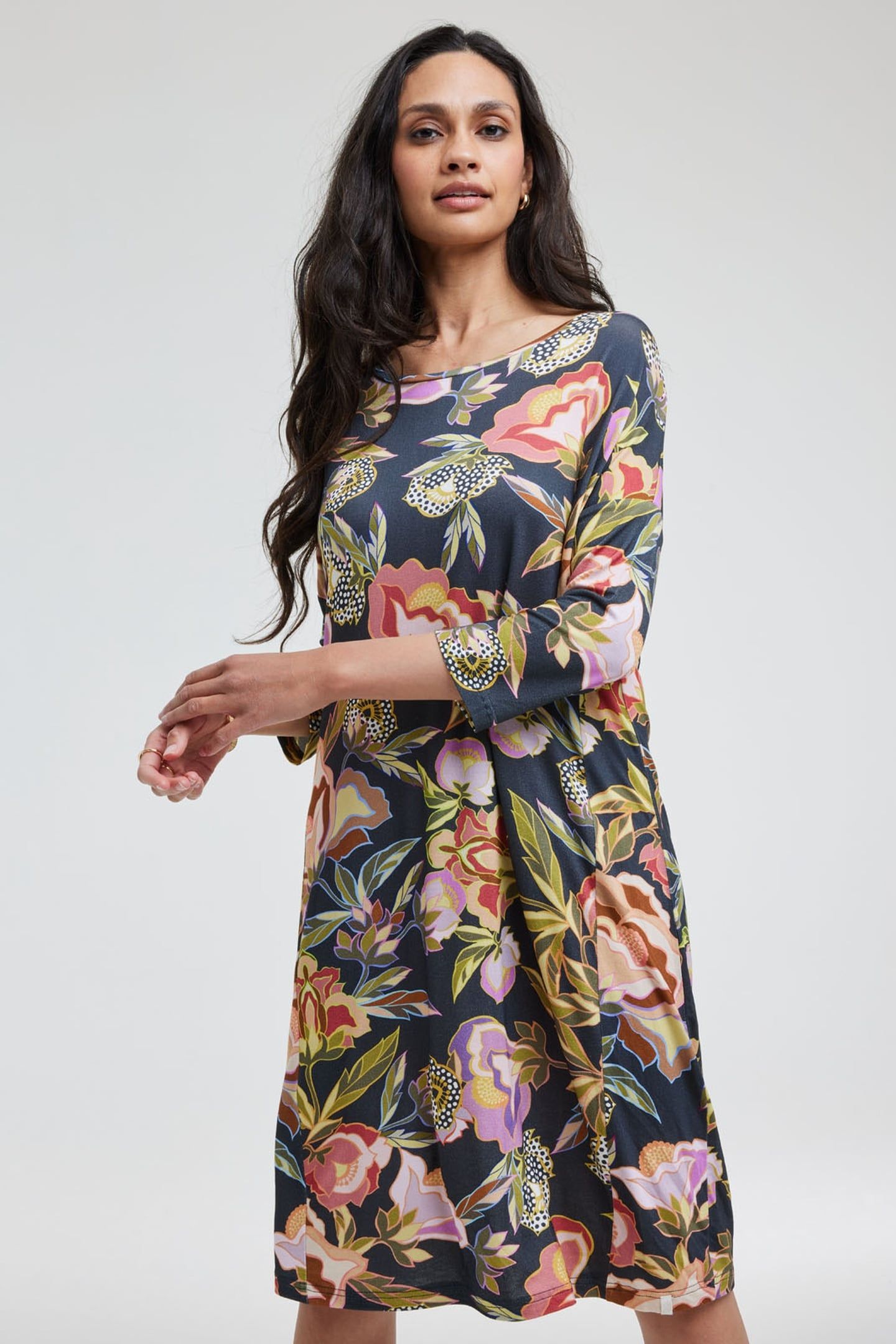 LOOSE DRESS FREEDOM GREY TWINKLE PRINT 2