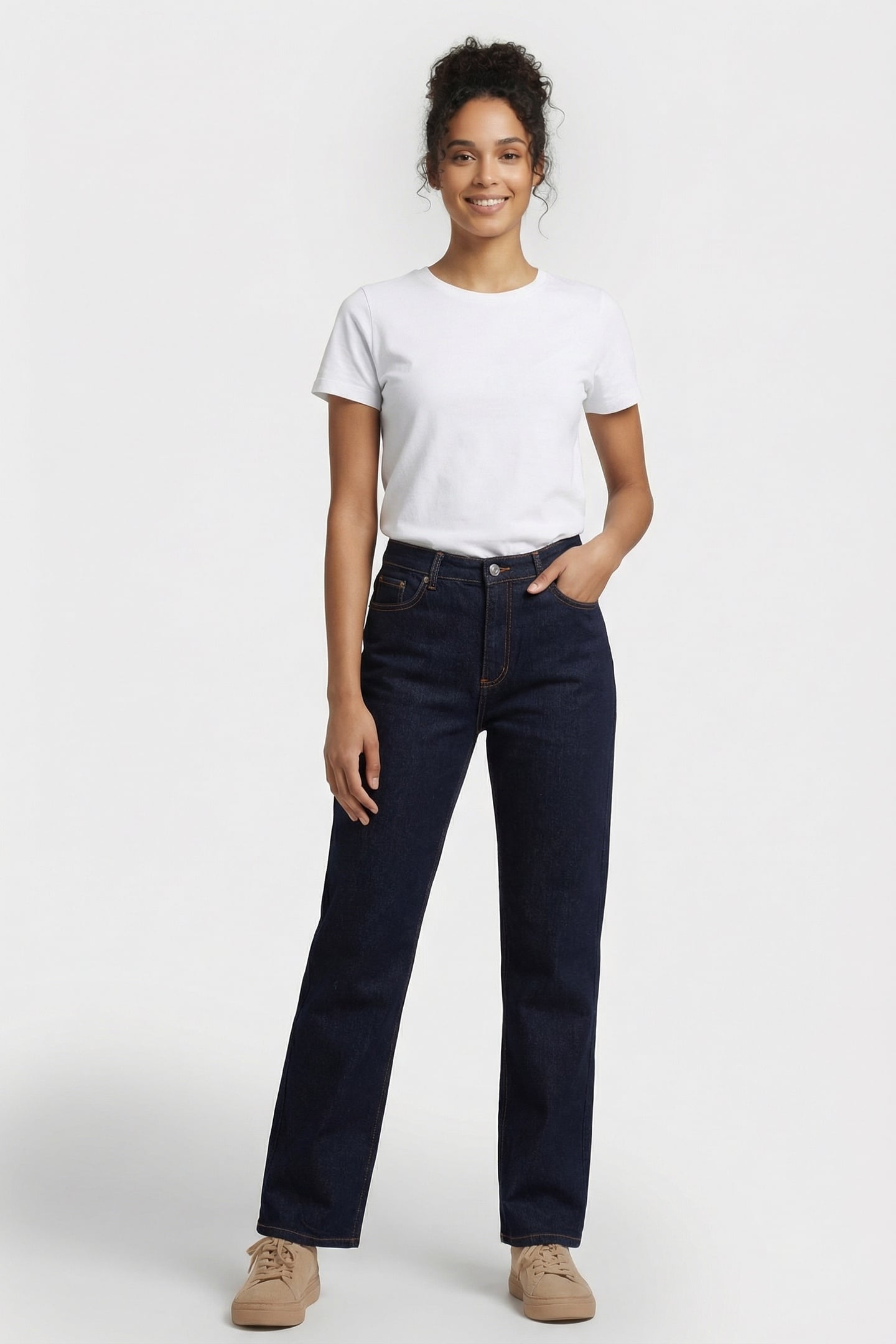 STRETCH WIDE FLARE DENIM CLEAN INDIGO 1