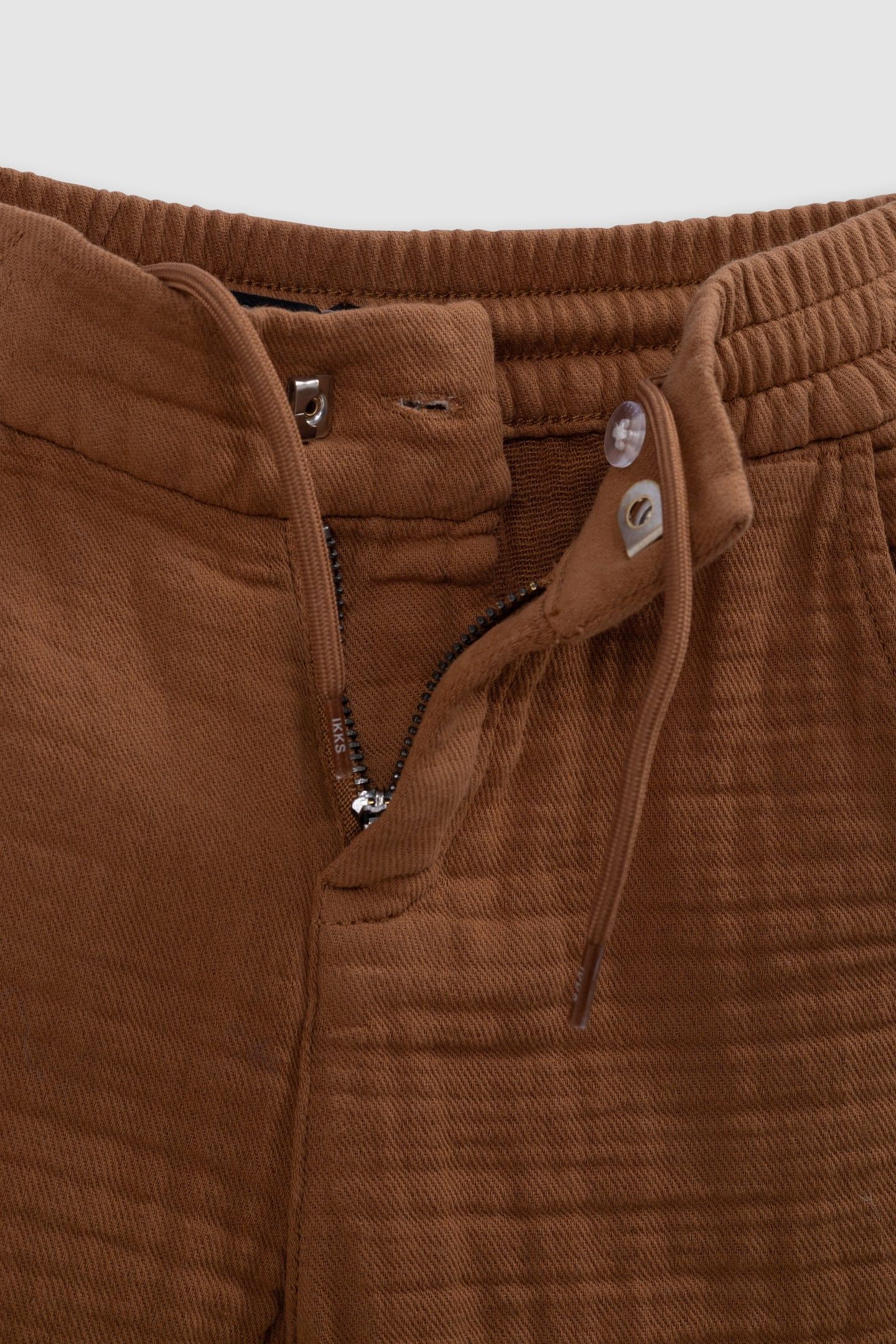 BERMUDA SHORTS JOGGER LOOSE COGNAC COTTON GAUZE 5