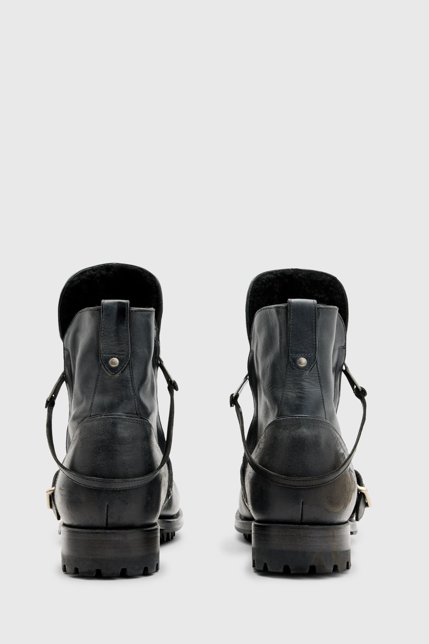 MOTO SHEARLING DOUBLE ZIP BOOT BLACK 3