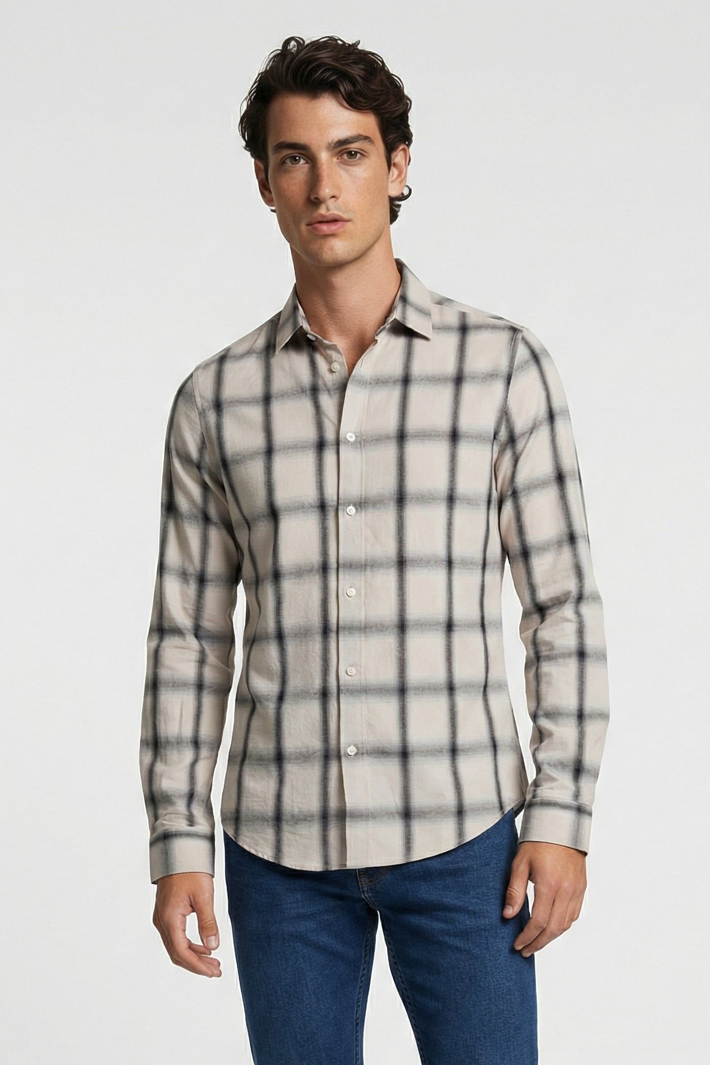 BENICIO SHIRT MIXED WHITE 1
